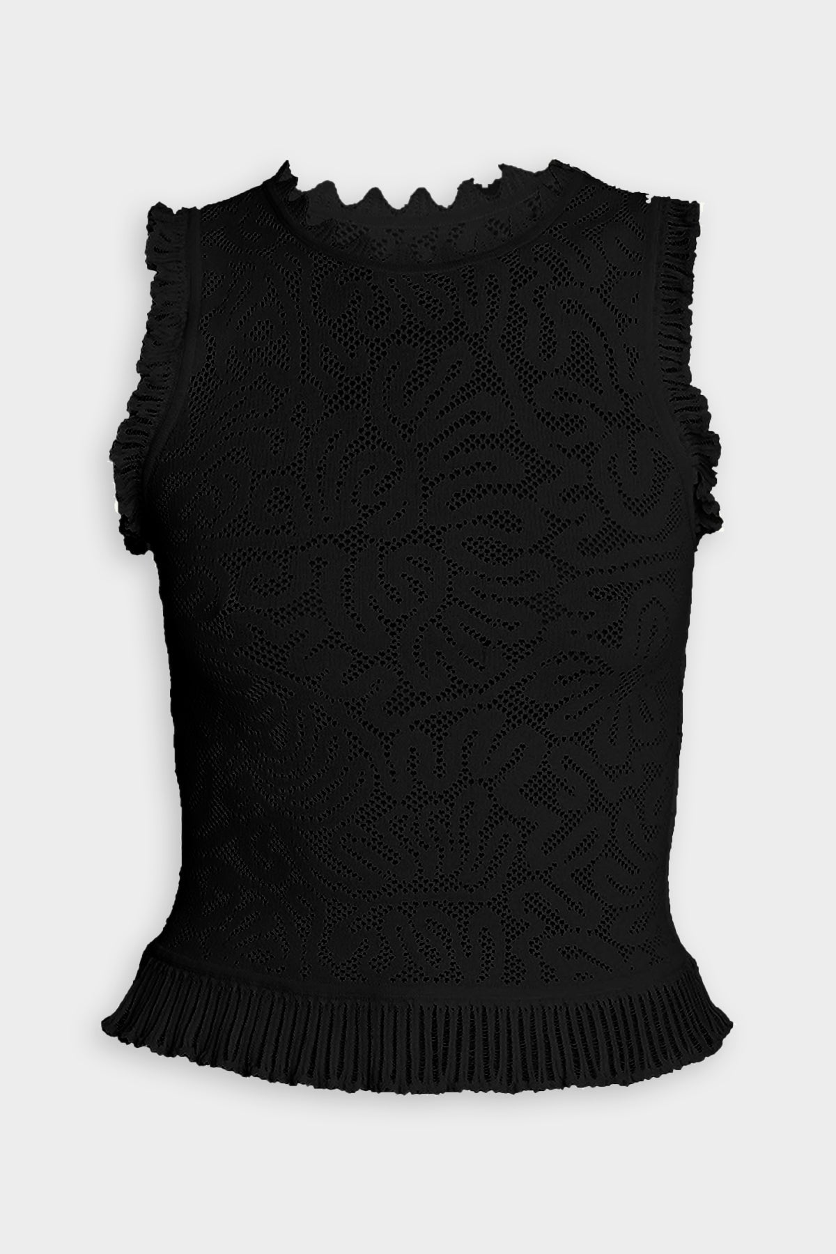 Zoe Mesh Tank Top in Noir - shop-olivia.com