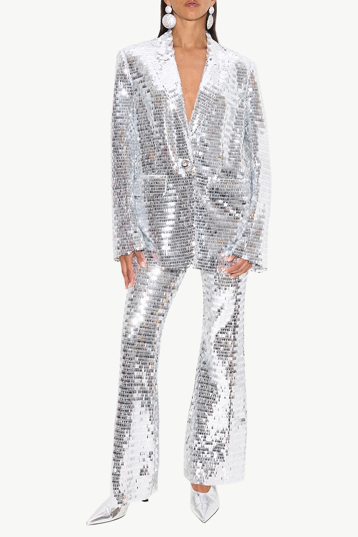 Sequin Robo Pant in Satellite Silver