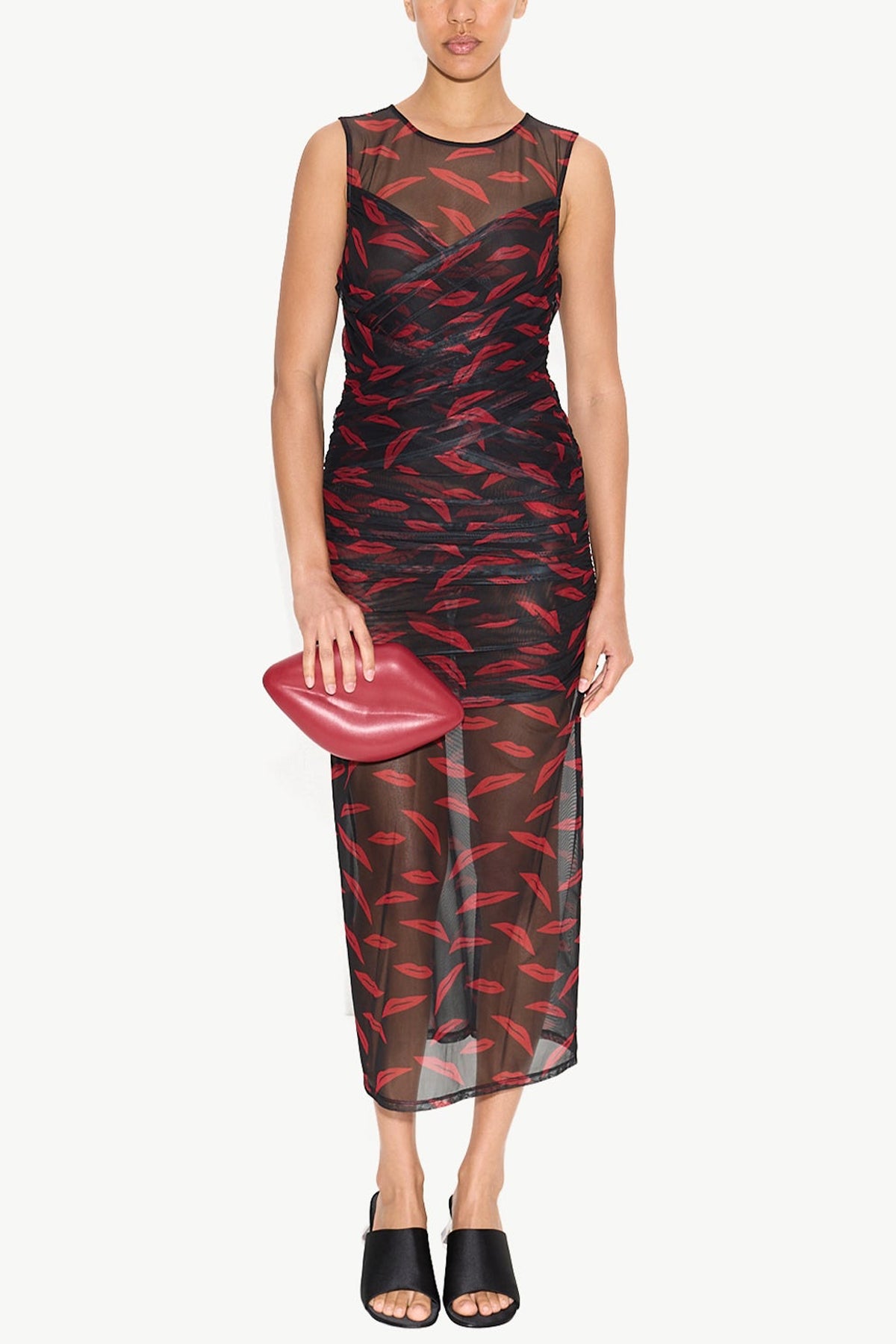 Kinny Mesh Dress in Lip Print