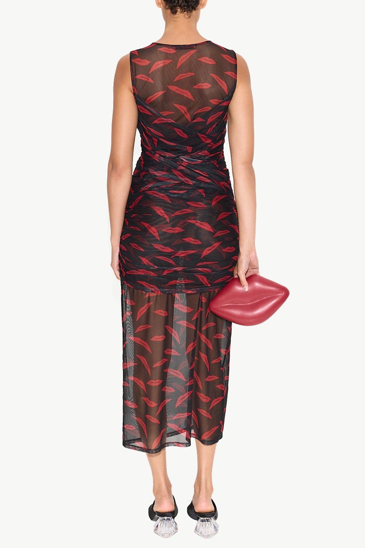 Kinny Mesh Dress in Lip Print