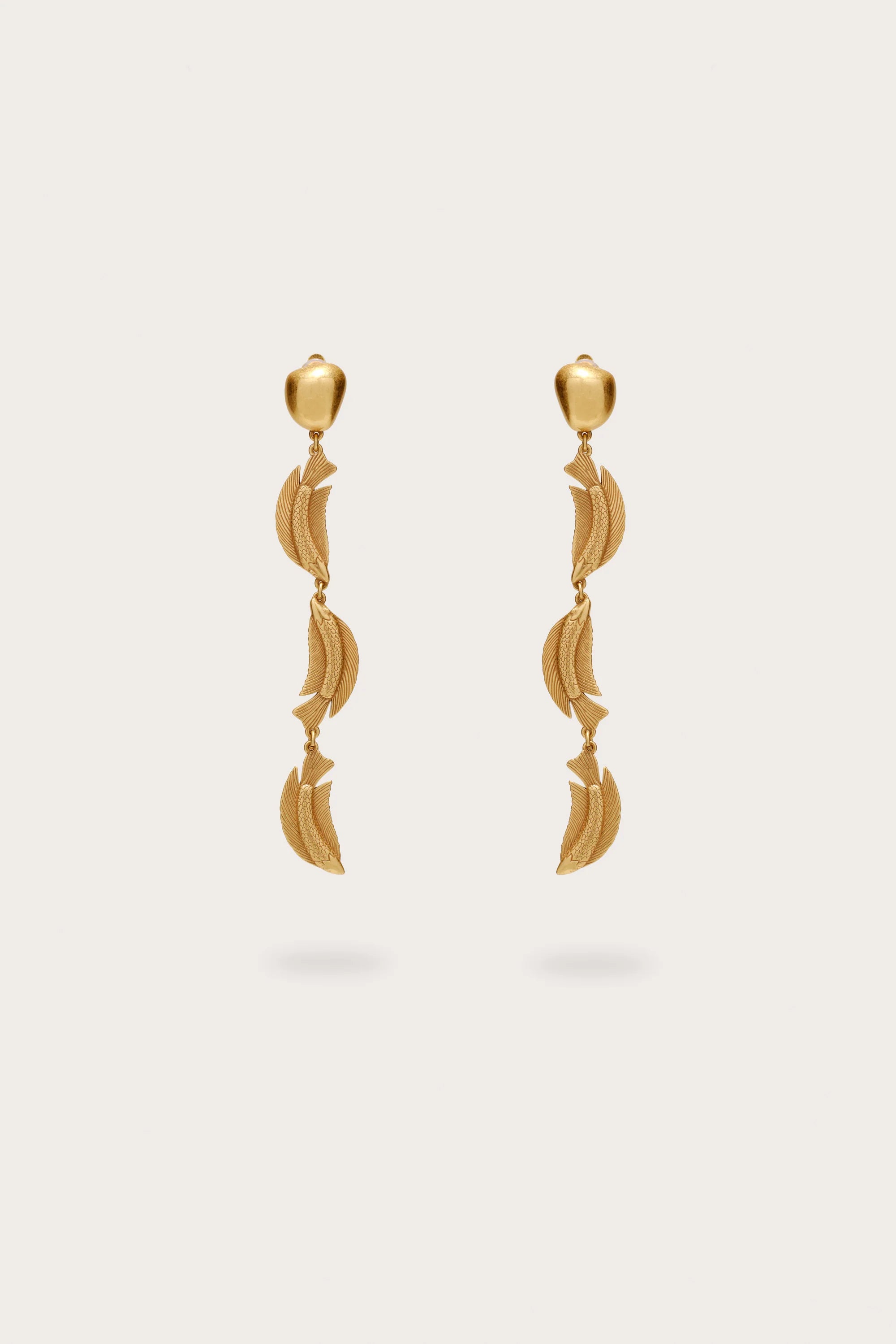 Neemo Trio Earrings in Antique Brass