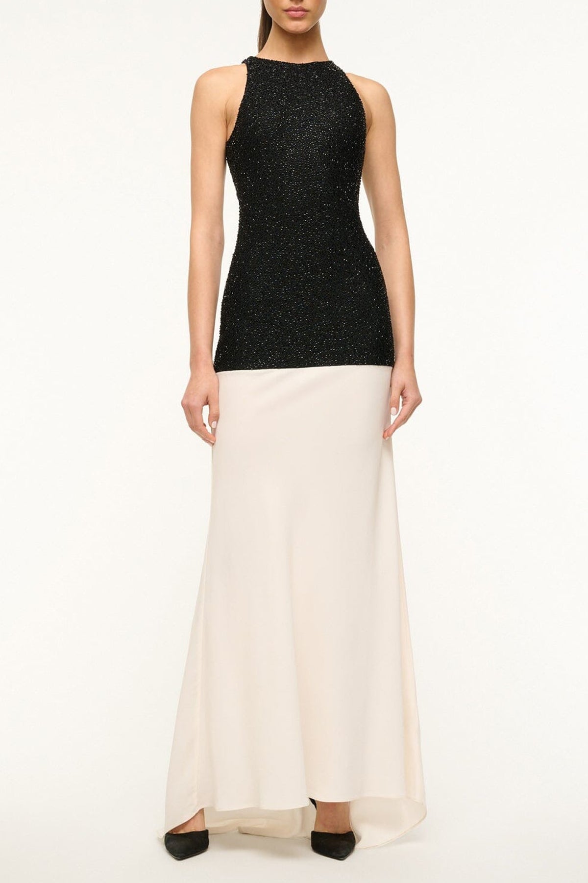 Gabrielle Dress in Black/Ivory