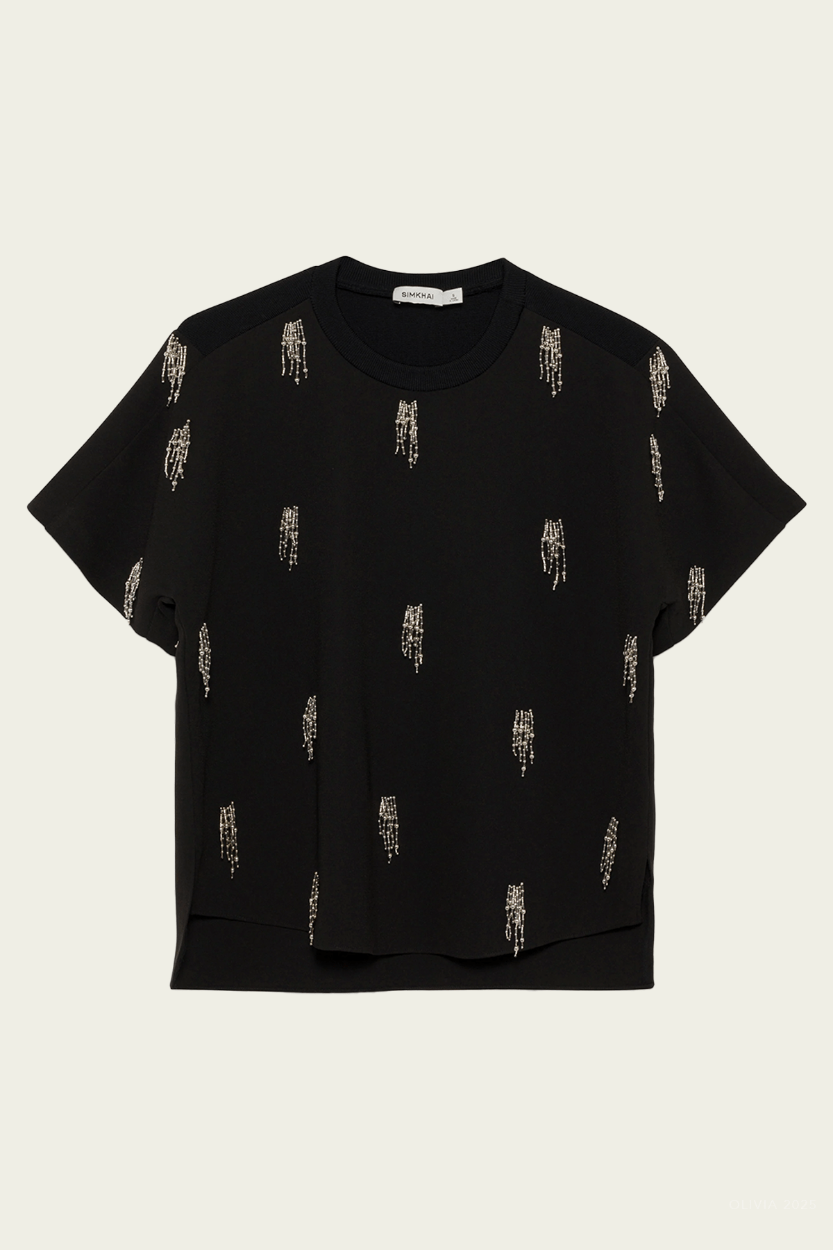 Abelia Embellished Top in Black - shop - olivia.com