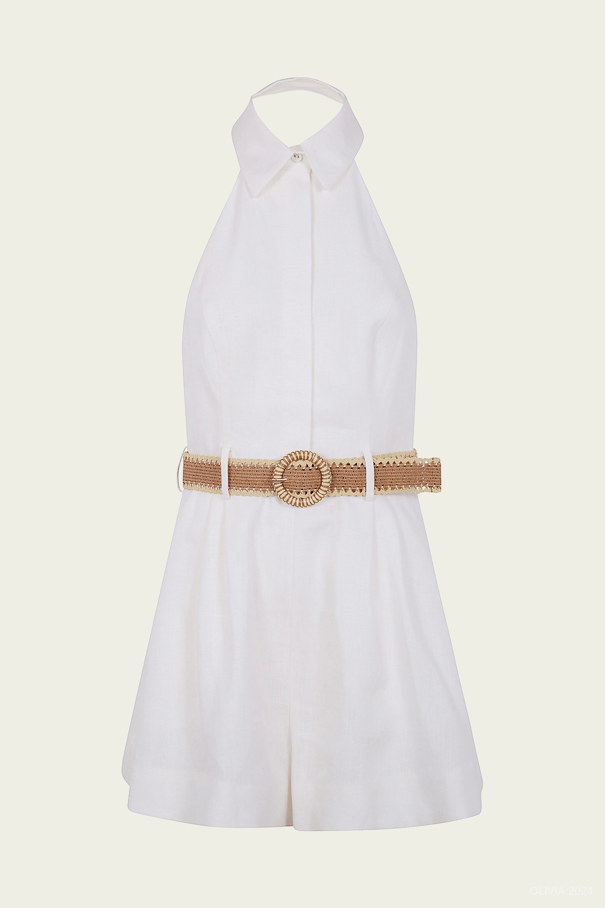 Acacia Halter Playsuit in Ivory - shop - olivia.com