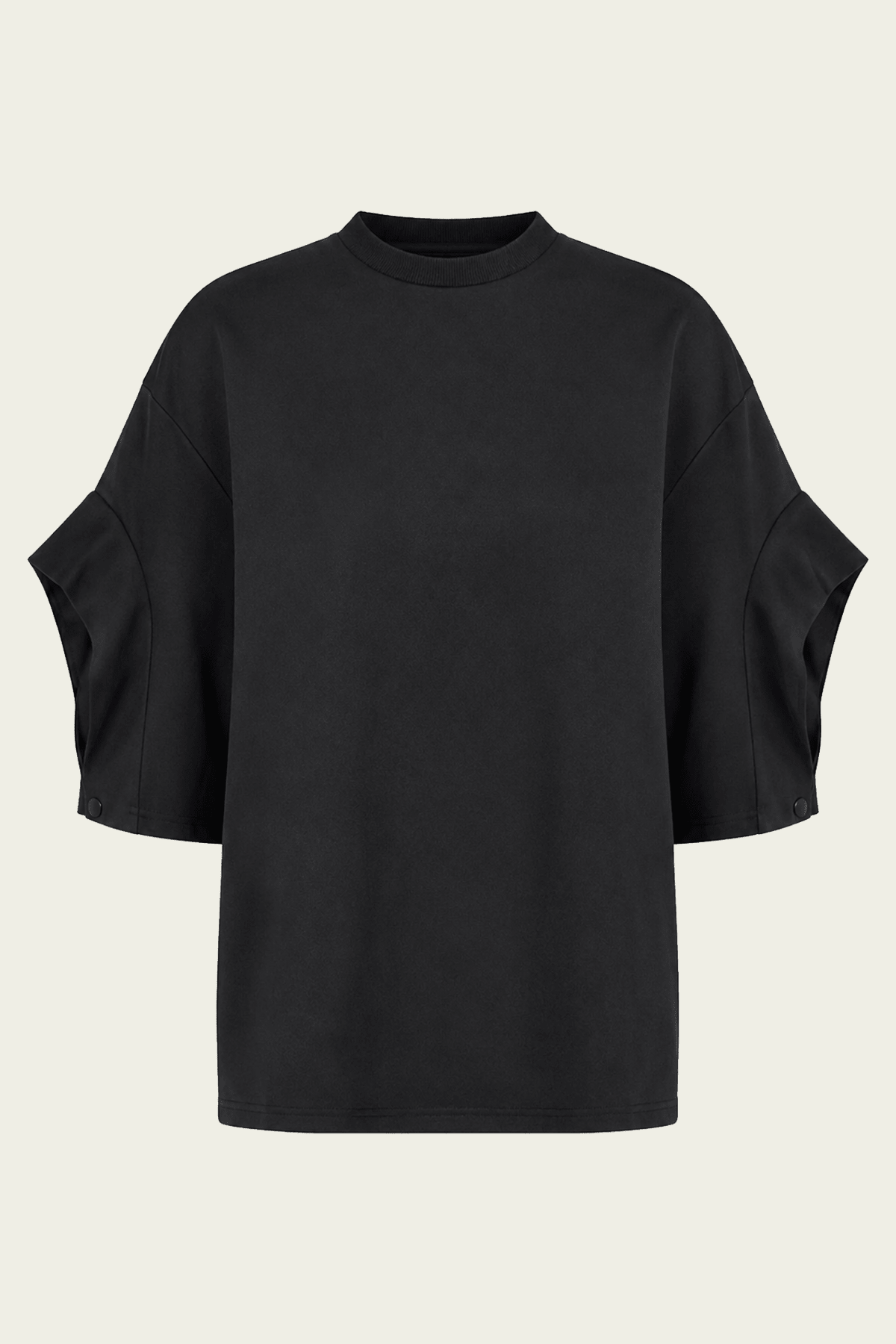 Active Knit Easy Drape Sleeve T-Shirt in Black - shop-olivia.com