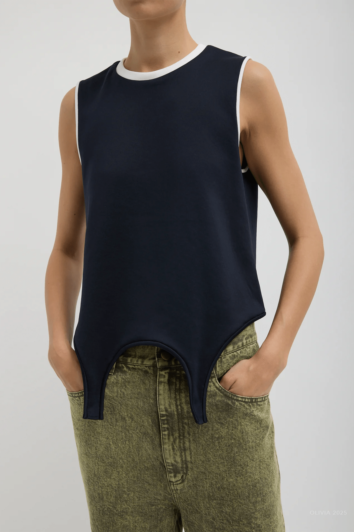 Active Knit Flip Tank in Navy - shop - olivia.com