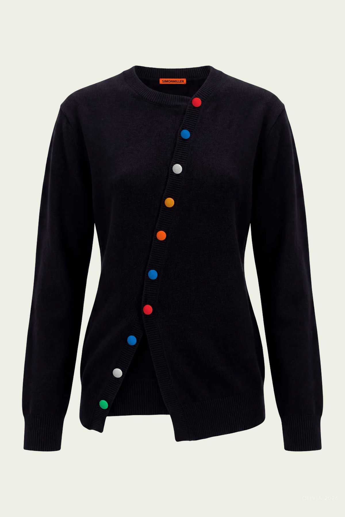 Ada Asymmetrical Cardigan in Black Multi - shop-olivia.com