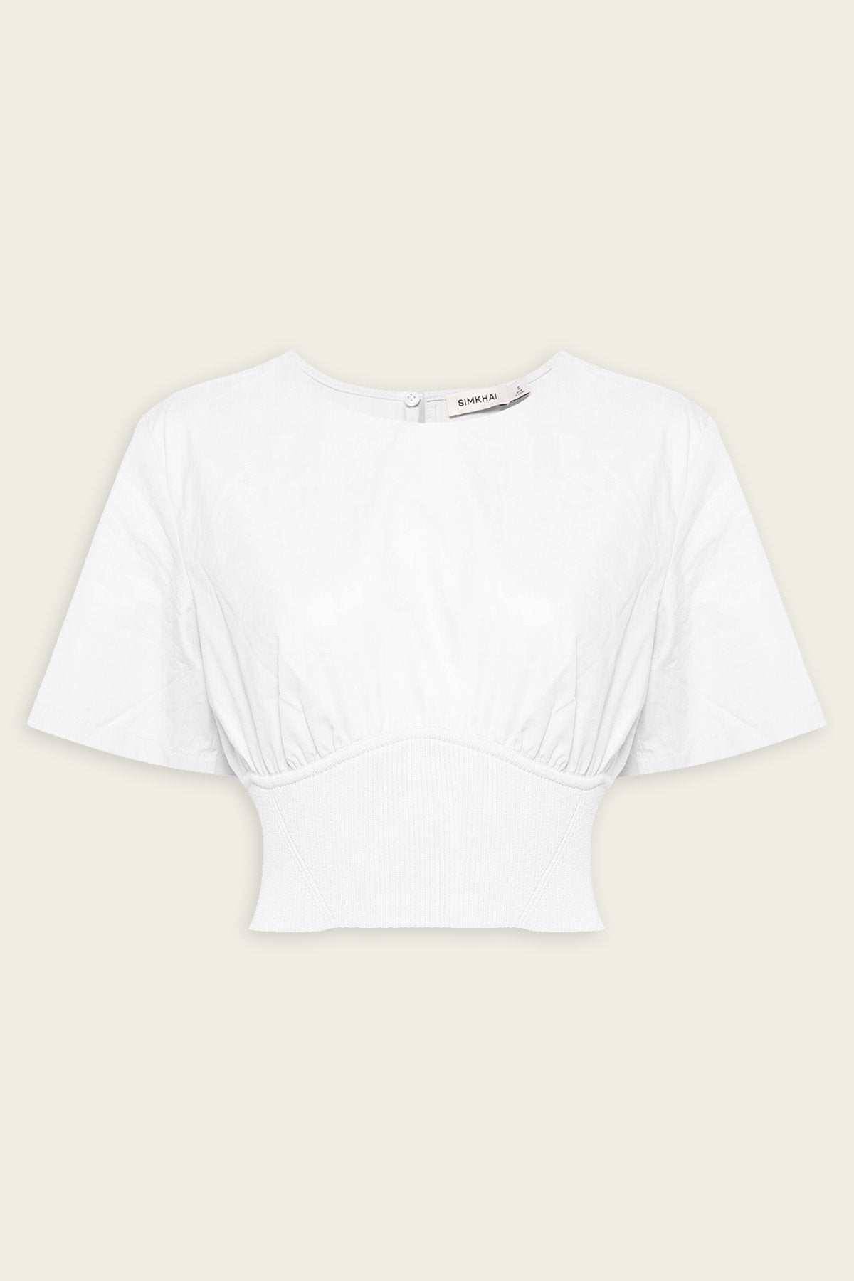 Adair Short Sleeve Crewneck Crop Top in White - shop - olivia.com