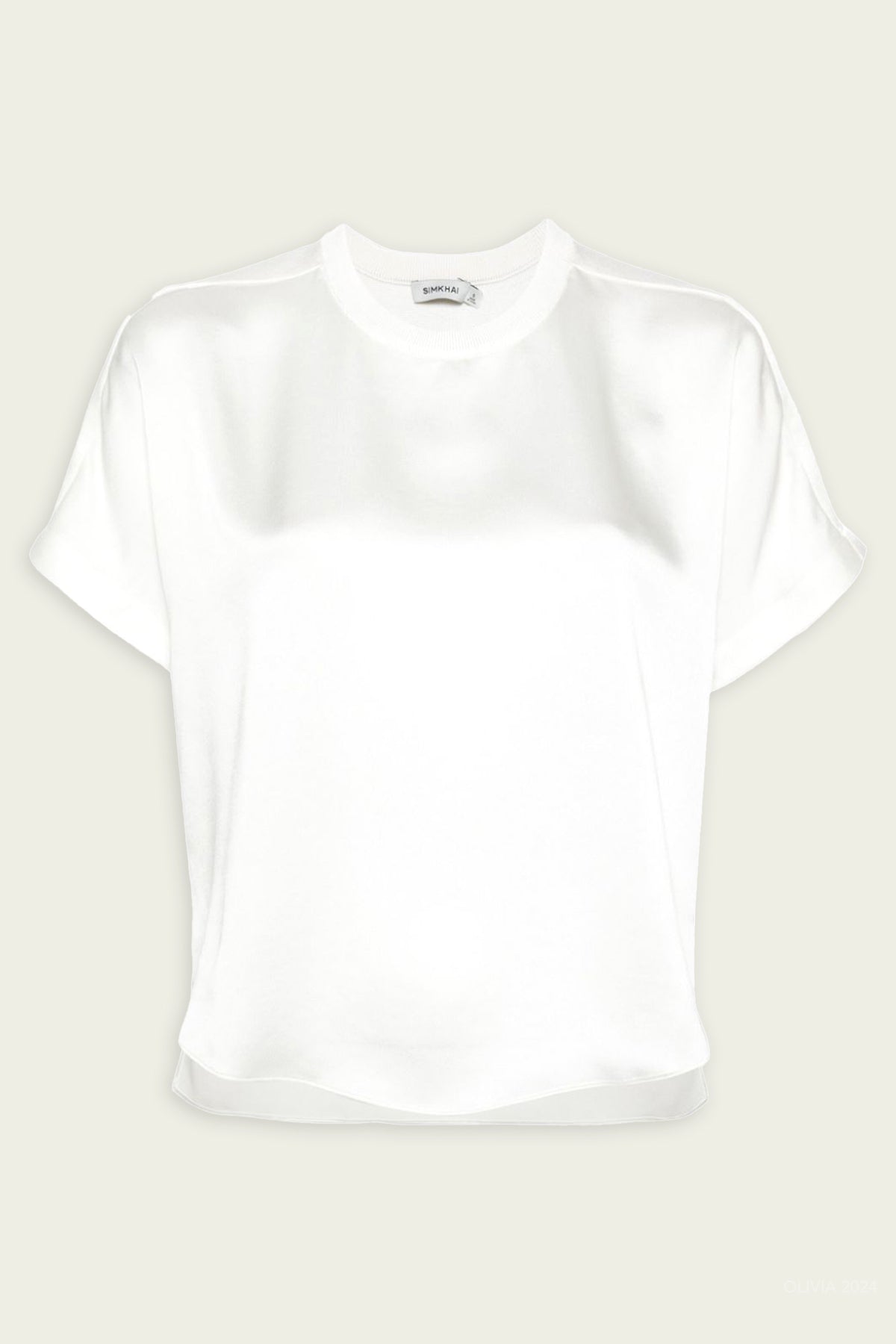 Addy Knit Back T-Shirt in White - shop - olivia.com