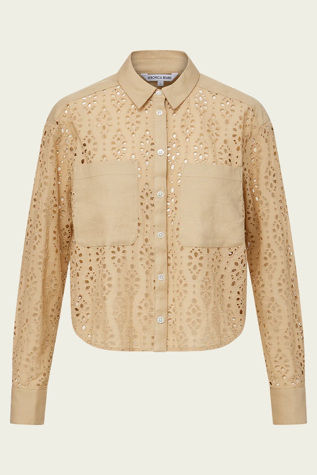 Aderes Cotton - Eyelet Shirt in Stone Khaki - shop - olivia.com