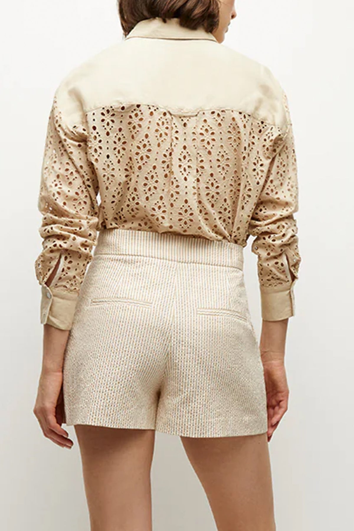 Aderes Cotton - Eyelet Shirt in Stone Khaki - shop - olivia.com