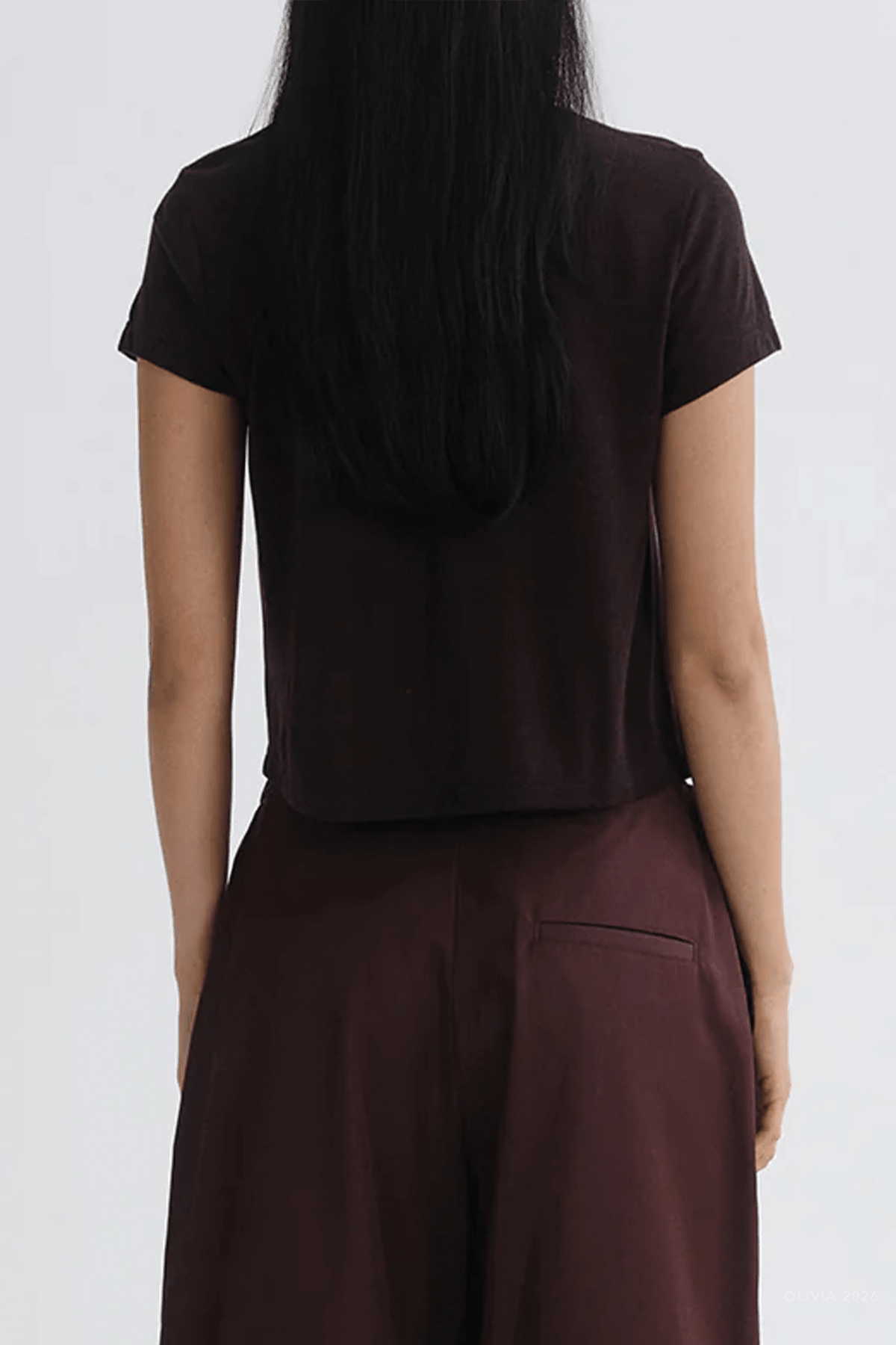 Adine Shrunken Tee in Ristretto - shop-olivia.com