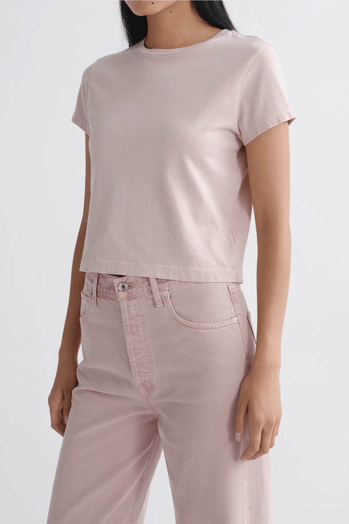 Adine Shrunken Tee in Wallflower - shop-olivia.com