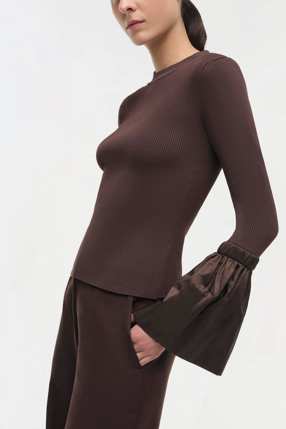 Agata Long Sleeve Top in Chocolate - shop - olivia.com