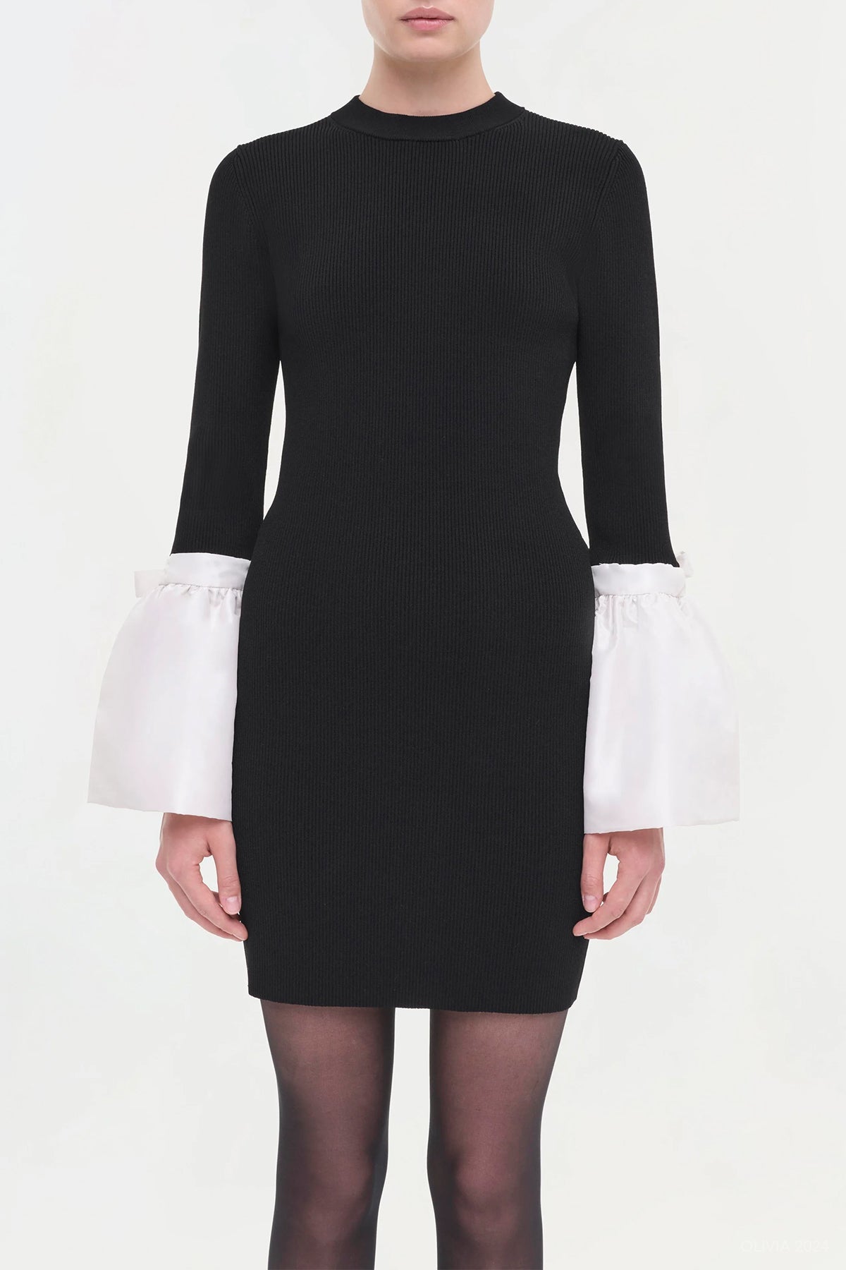 Agathea Knit Combo Mini Dress in Black - shop - olivia.com