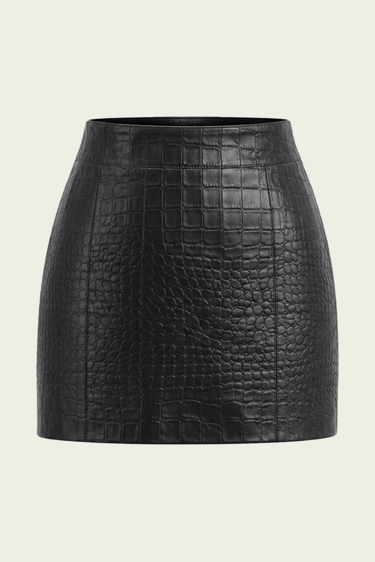 Verica Mini Skirt (Recycled Leather) in Croc
