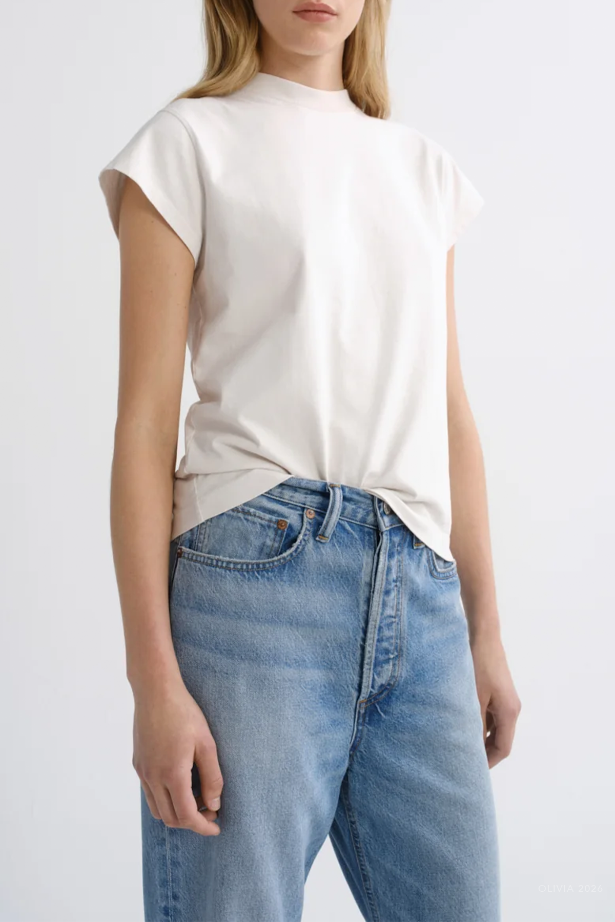Bryce Long-Line Tee in Bone