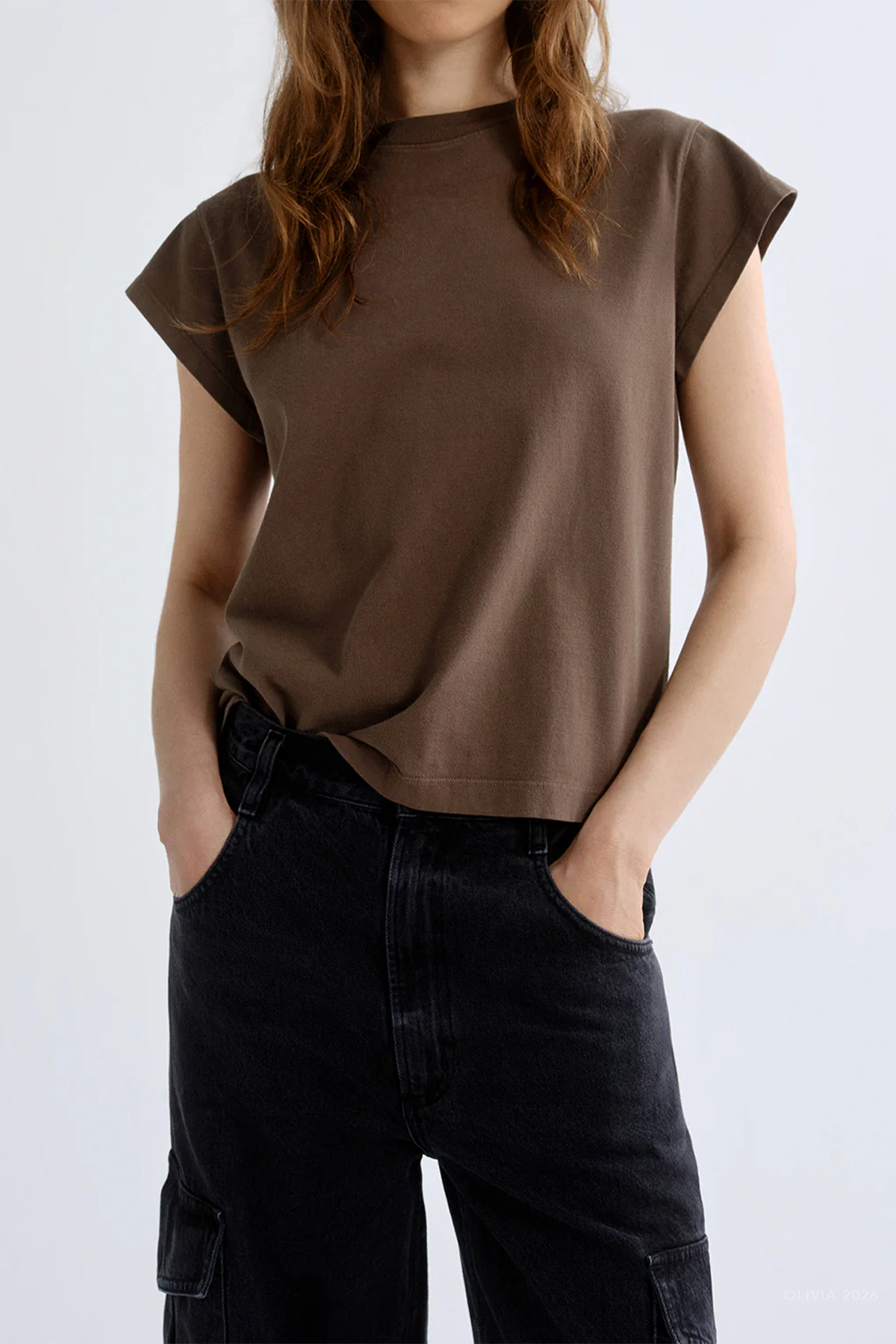Bryce Cap-Sleeve Tee in Uniform