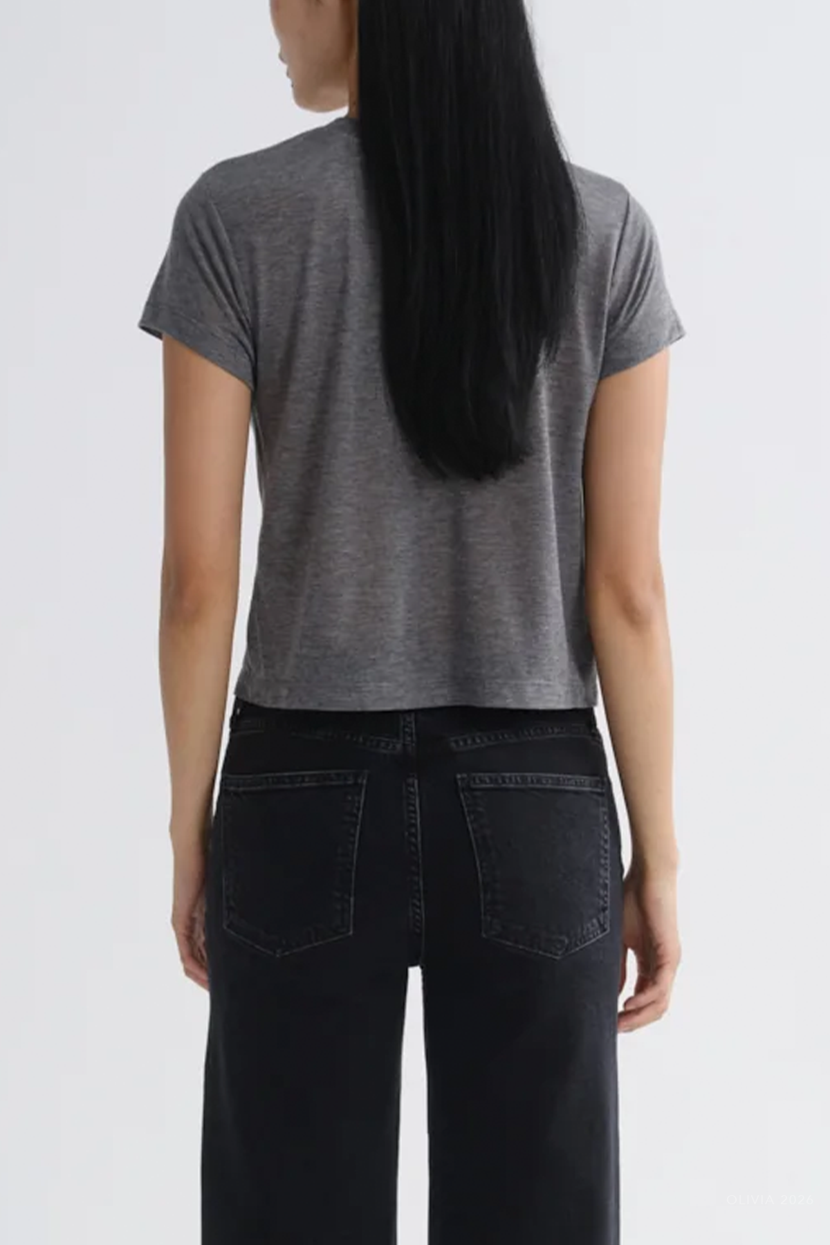 Adine Shrunken Tee (Tencel Jersey) in Grey Heather