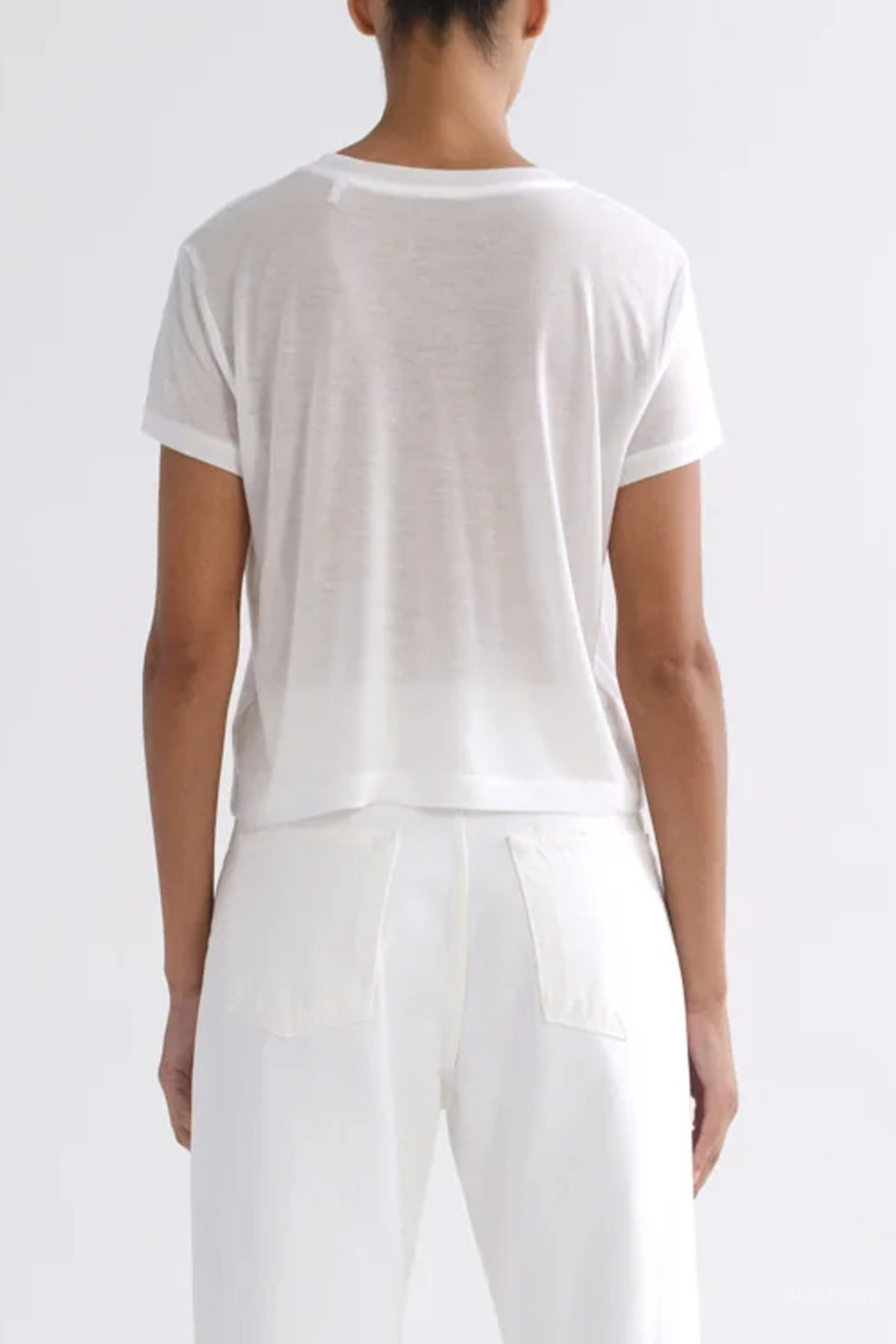Adine Shrunken Tee (Tencel Jersey) in Gesso