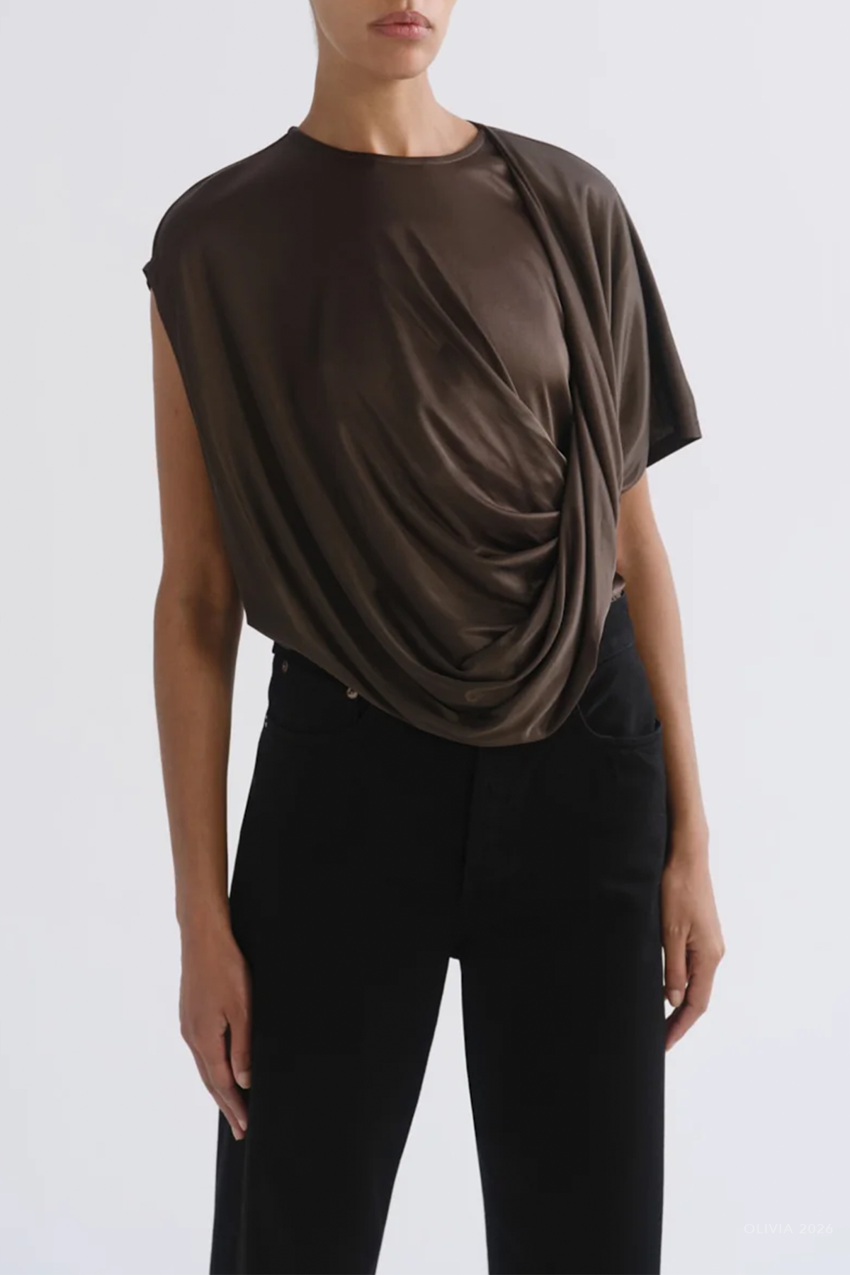 Milena Twist Tee in Bronze