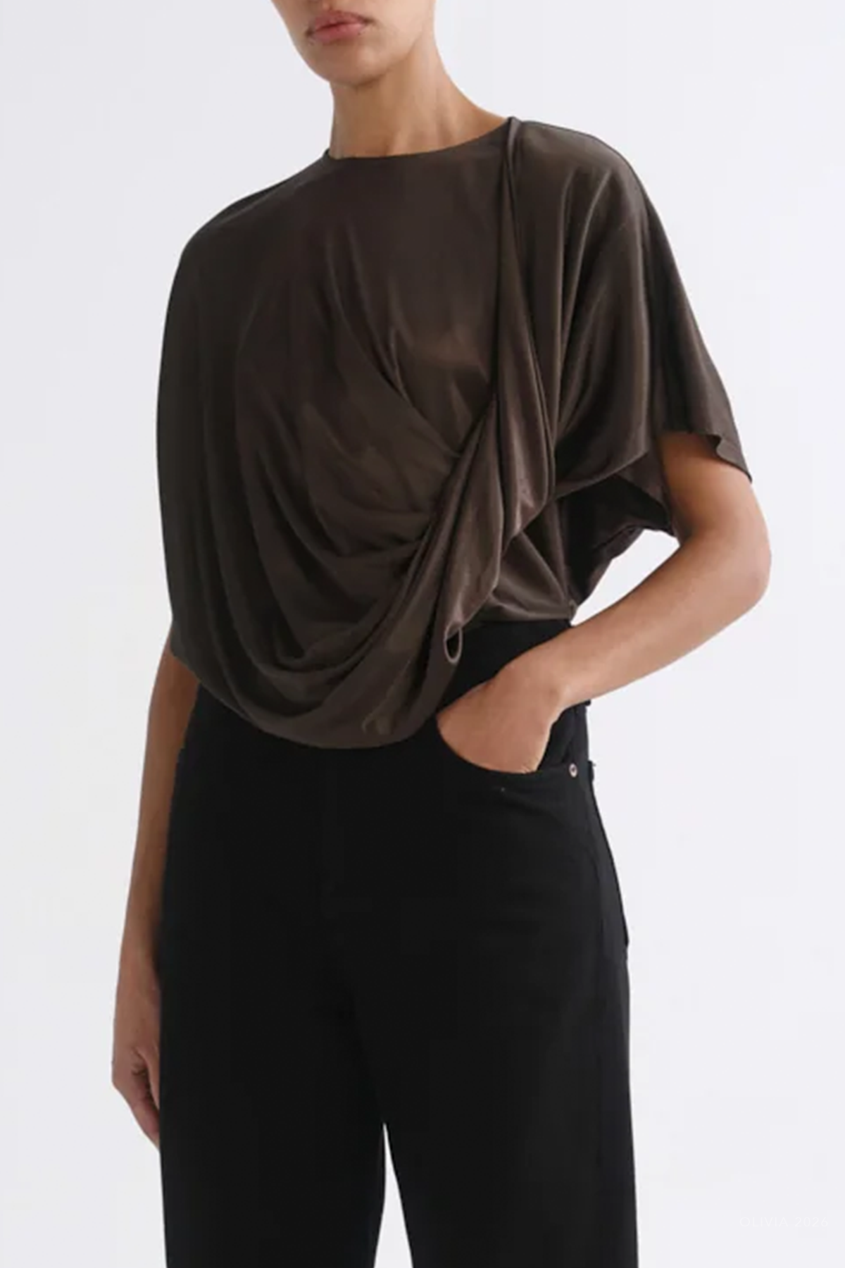 Milena Twist Tee in Bronze