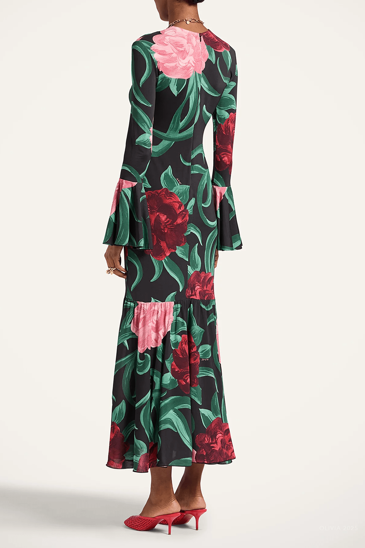 Alba Dress in Peony Black - shop - olivia.com