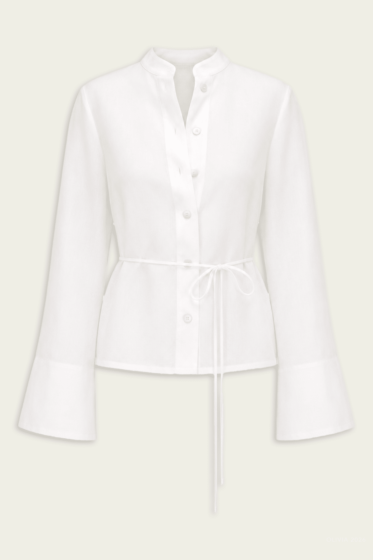Alba Top in White Linen - shop - olivia.com