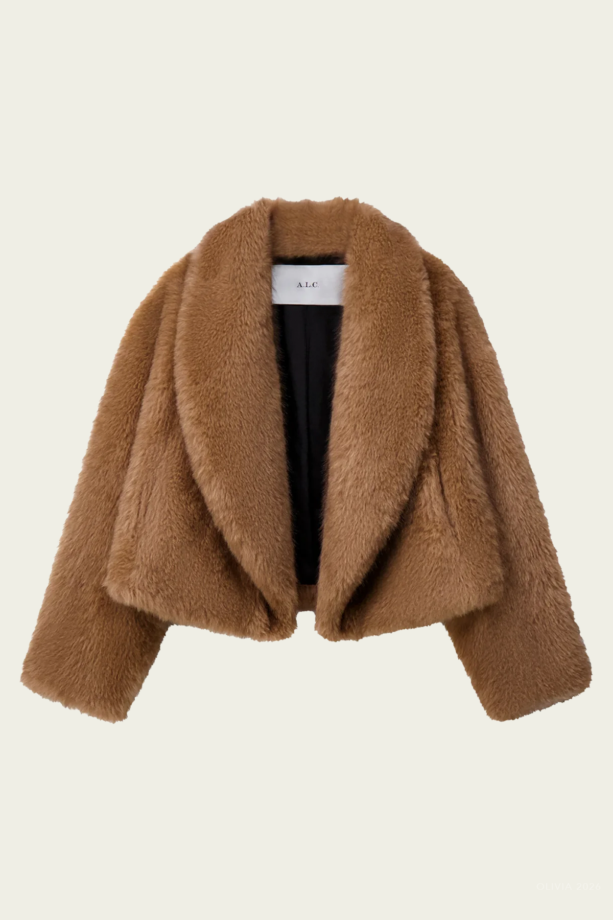 Solange Faux Fur Jacket in Tan Alpaca