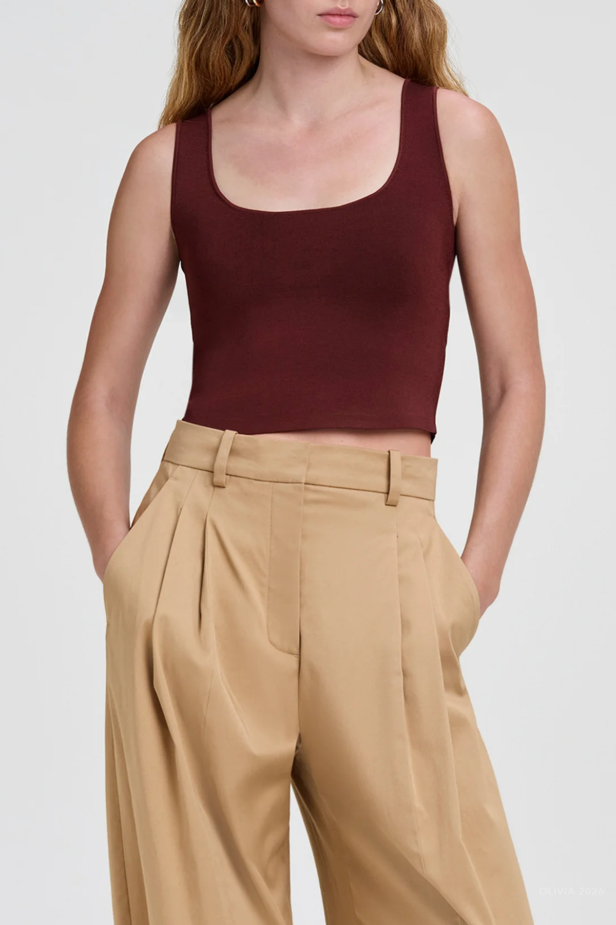Farrah Compact Knit Tank in Marron