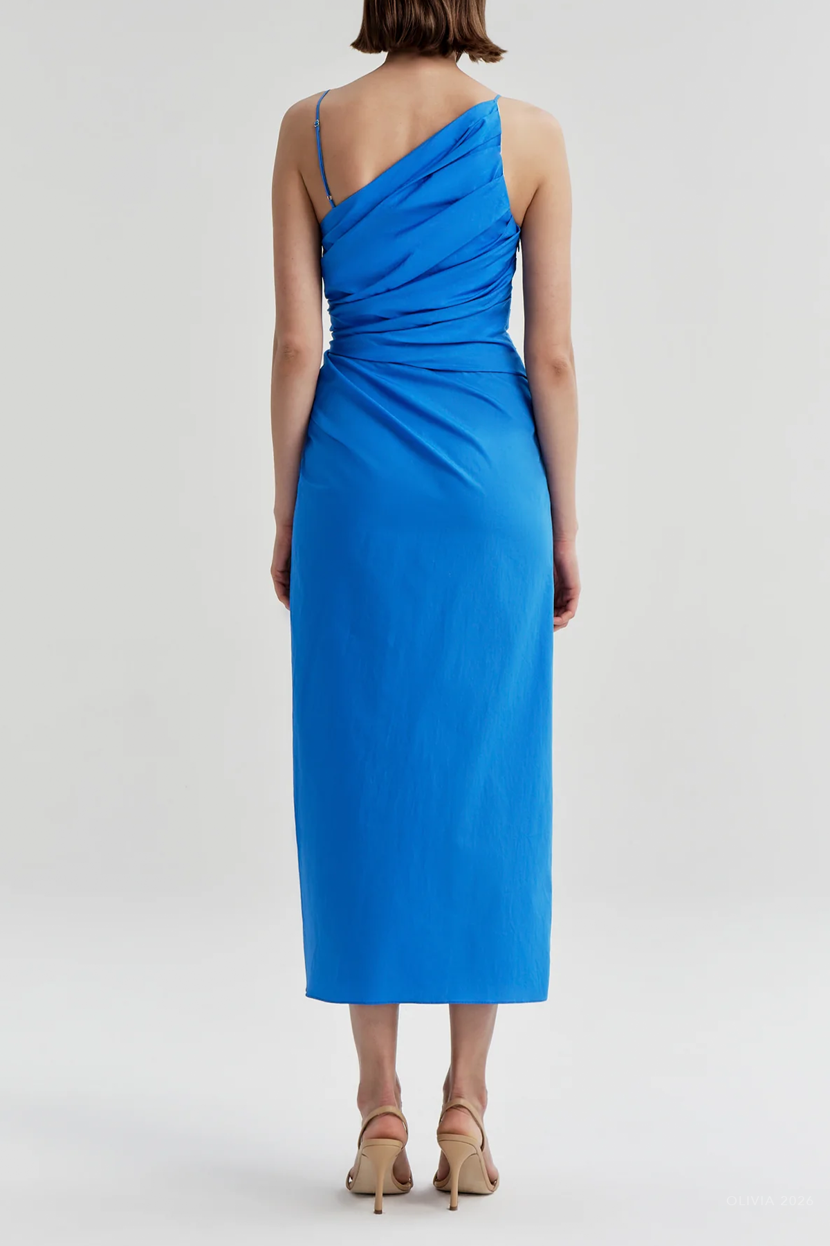 Juno Cotton Midi Dress in Cornflower