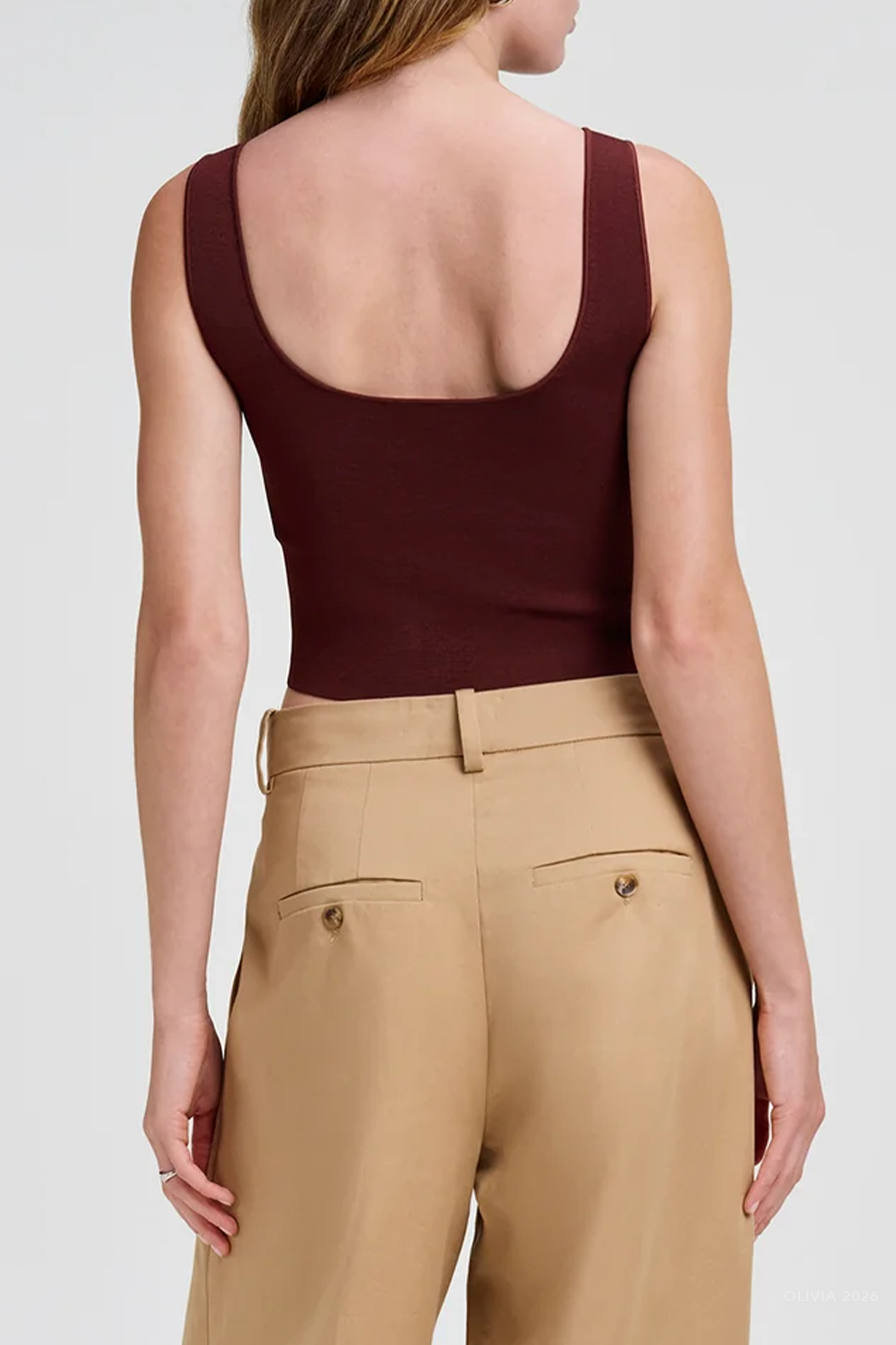 Farrah Compact Knit Tank in Marron