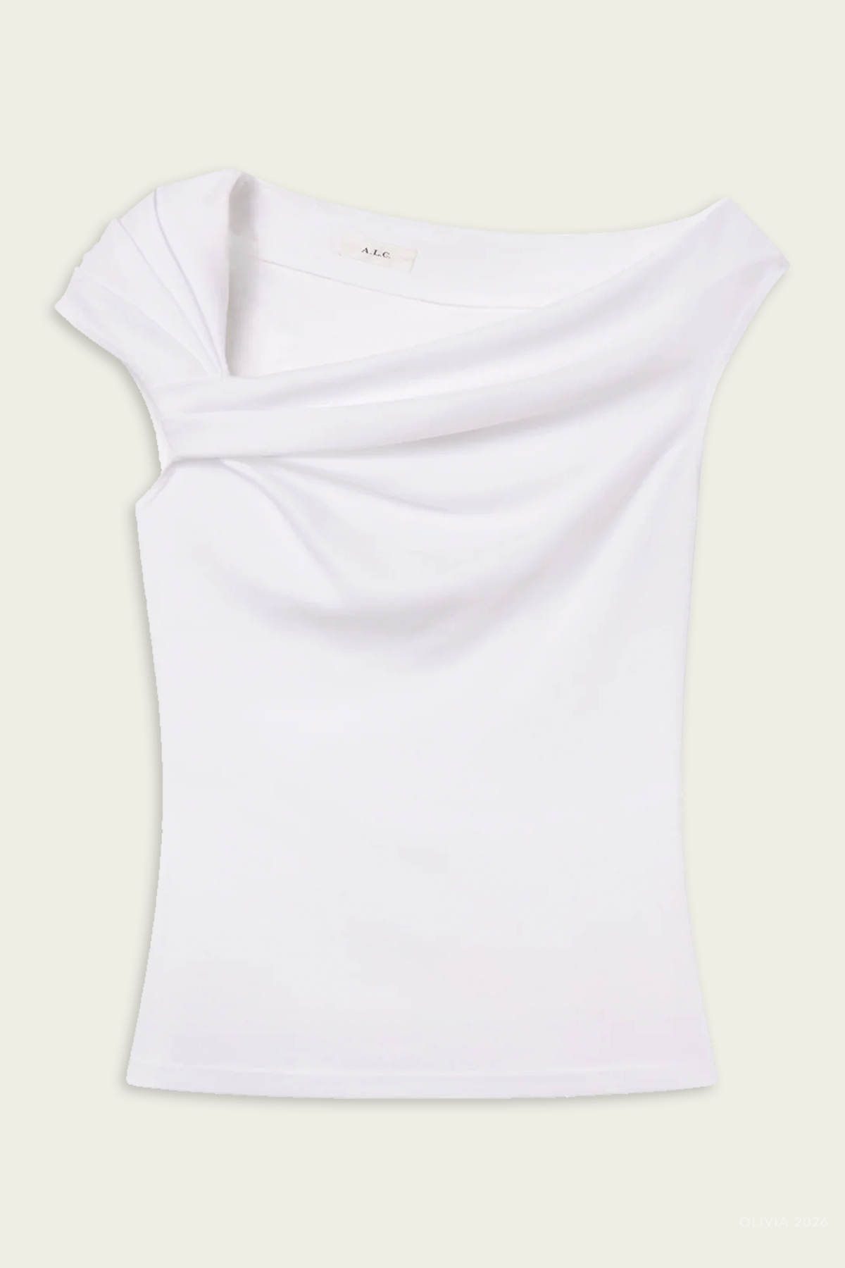 Cece Off-Shoulder Tee in White
