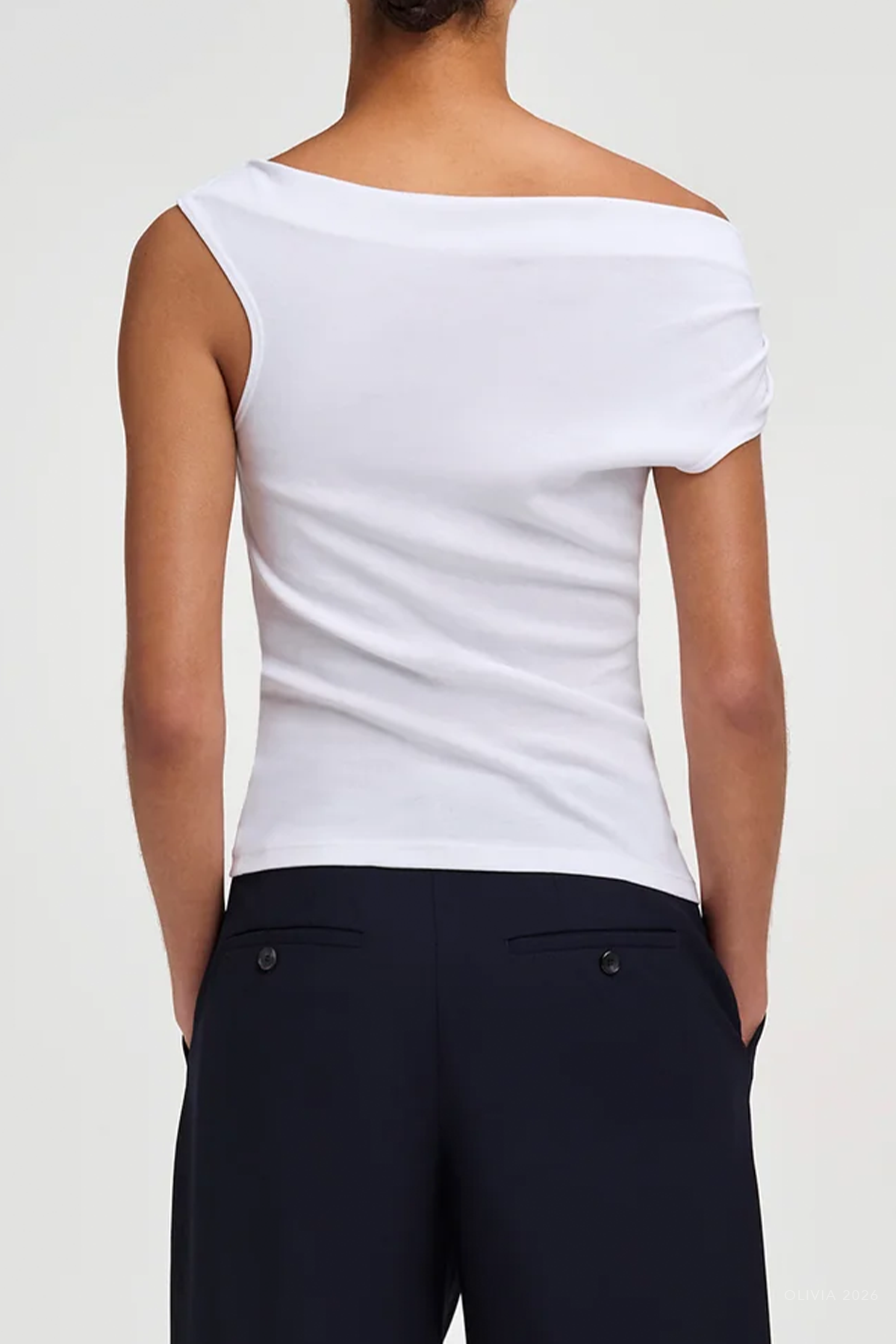Cece Off-Shoulder Tee in White