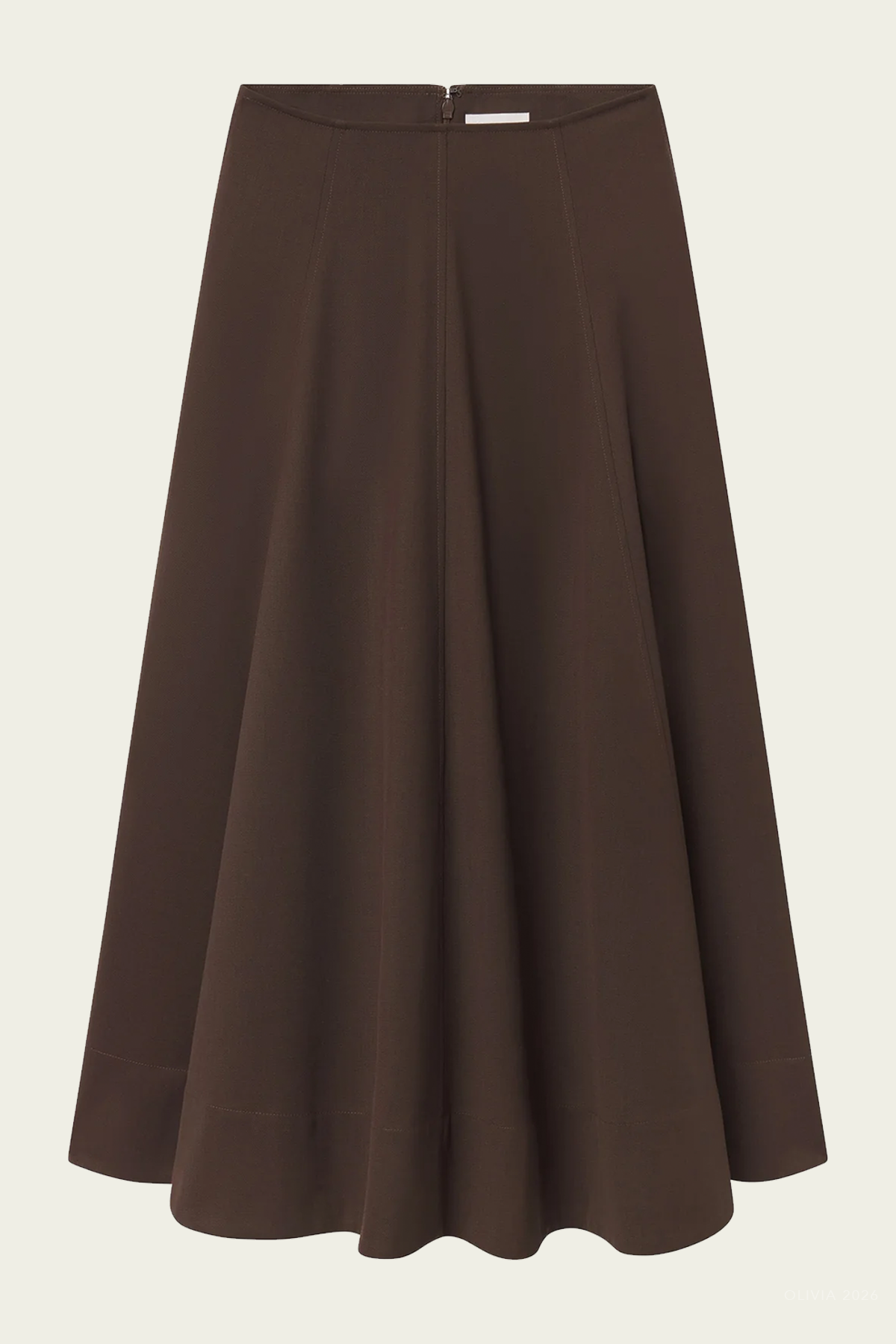 Aminah Tailored Midi Skirt in Coffee