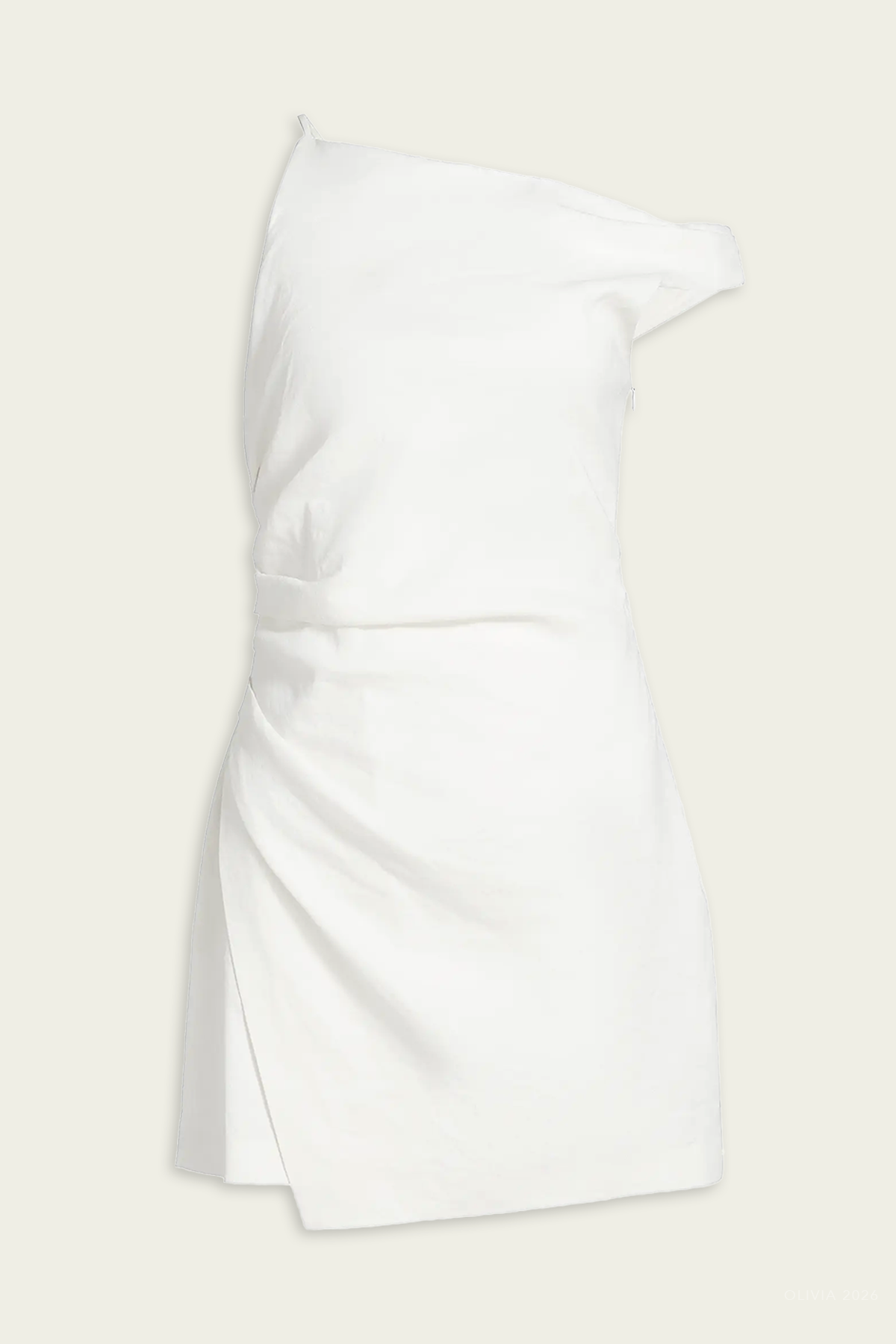 Leia Linen Mini Dress in White