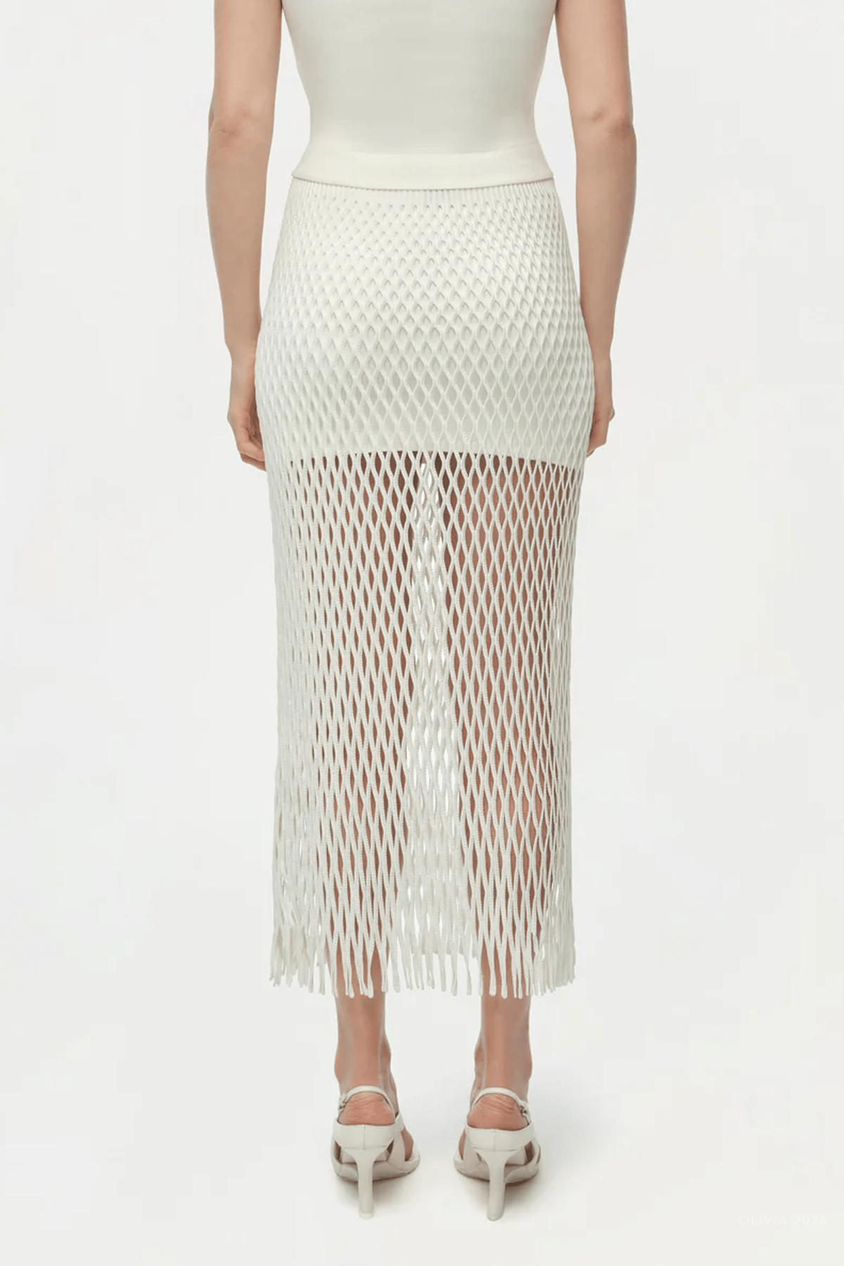 Aldridge Knit Midi Skirt in Ivory - shop - olivia.com