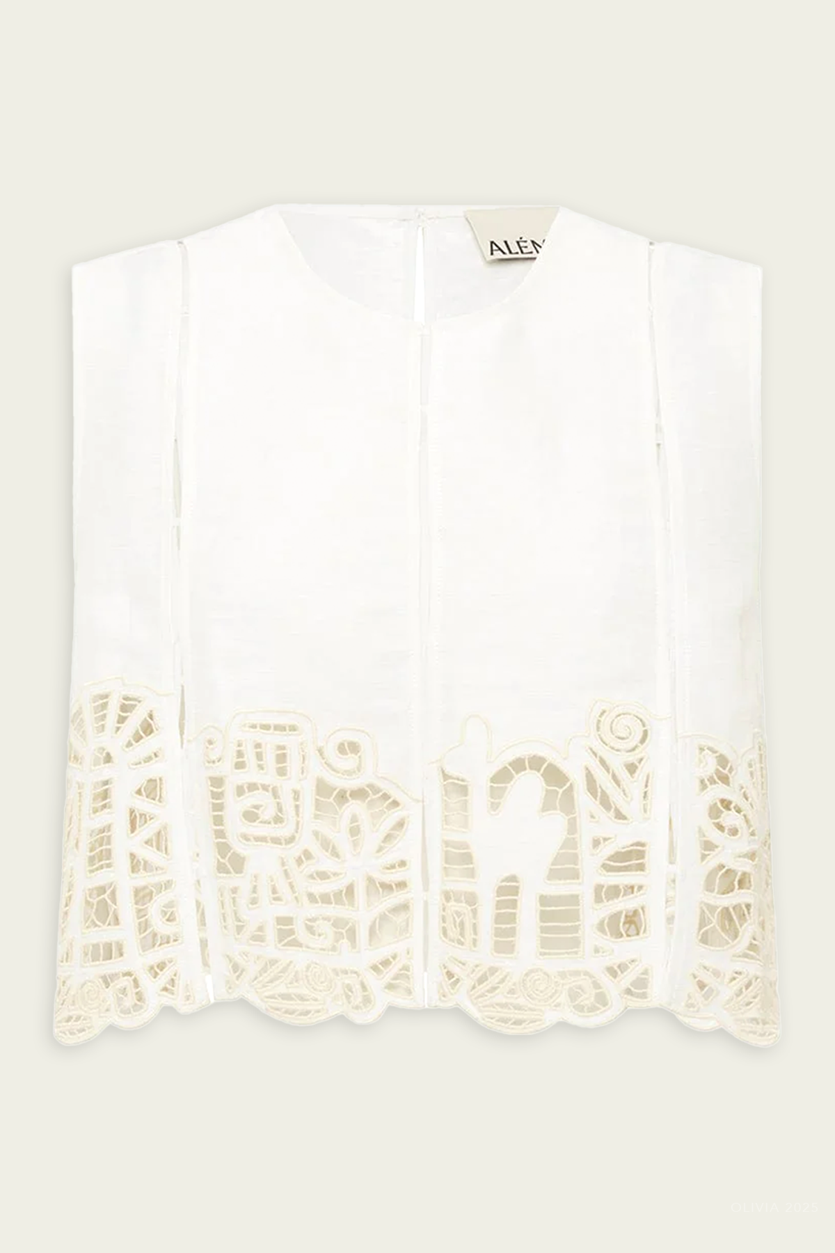 Rosemary Embroidered Top in Cream