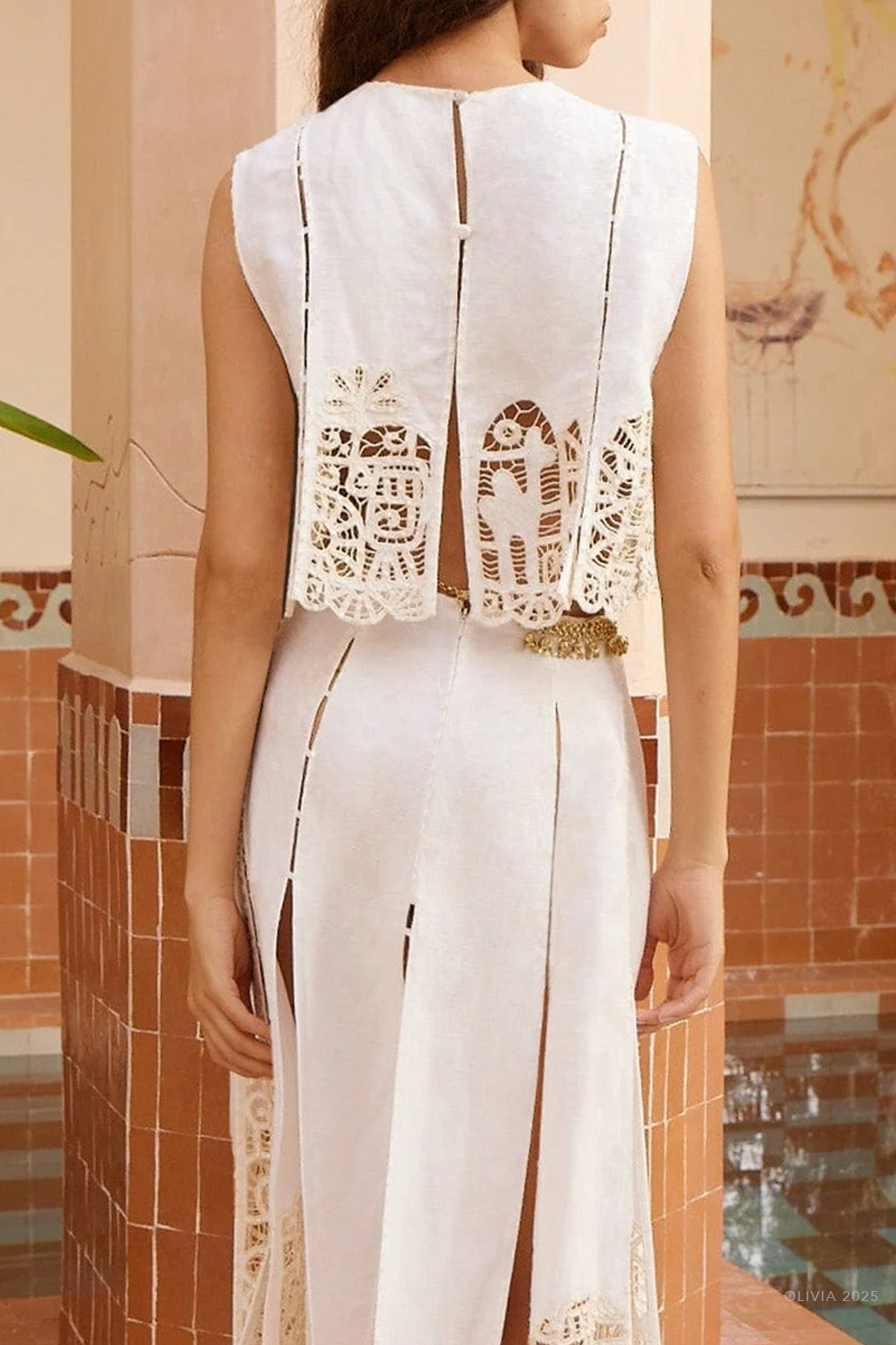 Rosemary Embroidered Top in Cream