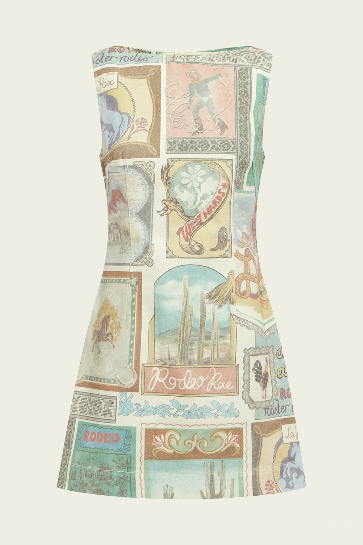 Andie Denim Mini Dress in Multi