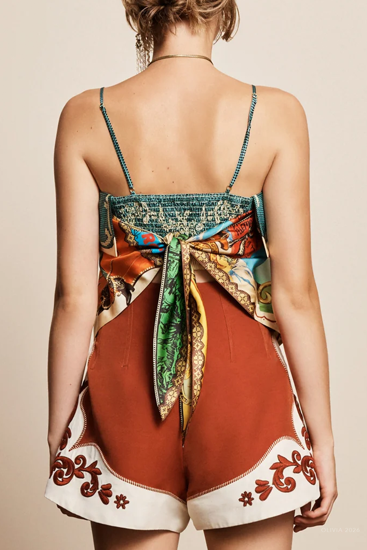 Ace Silk Scarf Top in Multicolor