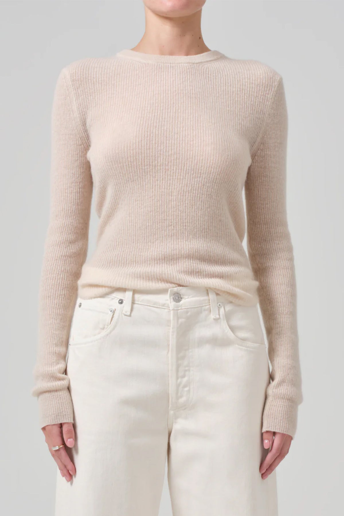 Alessia Crewneck Sweater in Cream - shop - olivia.com