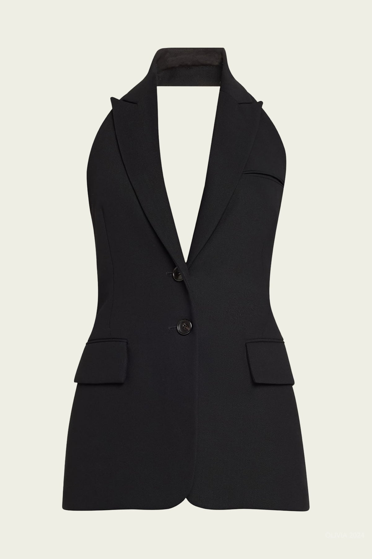 Alexa Tailored Vest in Black - shop - olivia.com