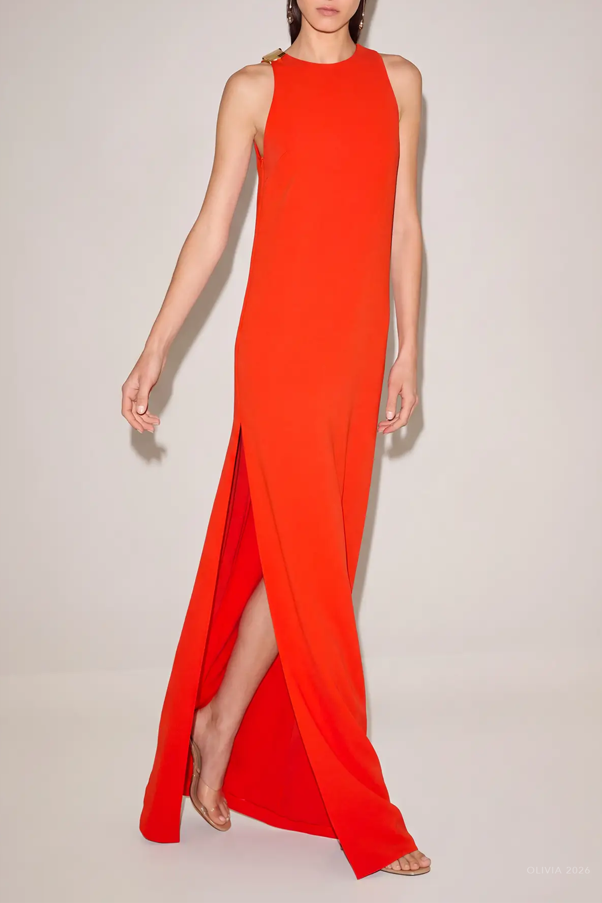 Calysea Maxi Dress in Red Orange
