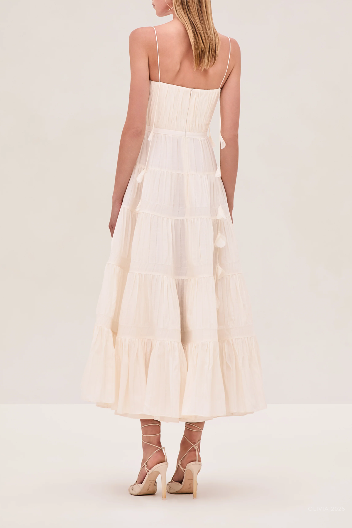 Gienna Midi Dress in Alabaster