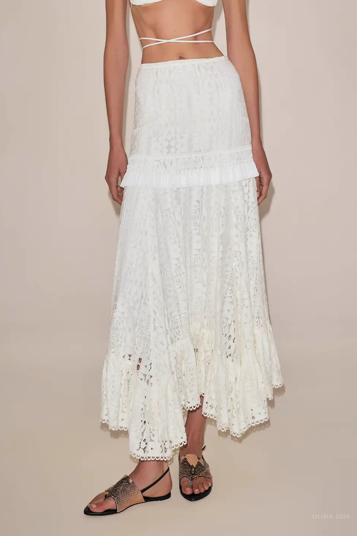 Coralla Maxi Skirt in Blanc
