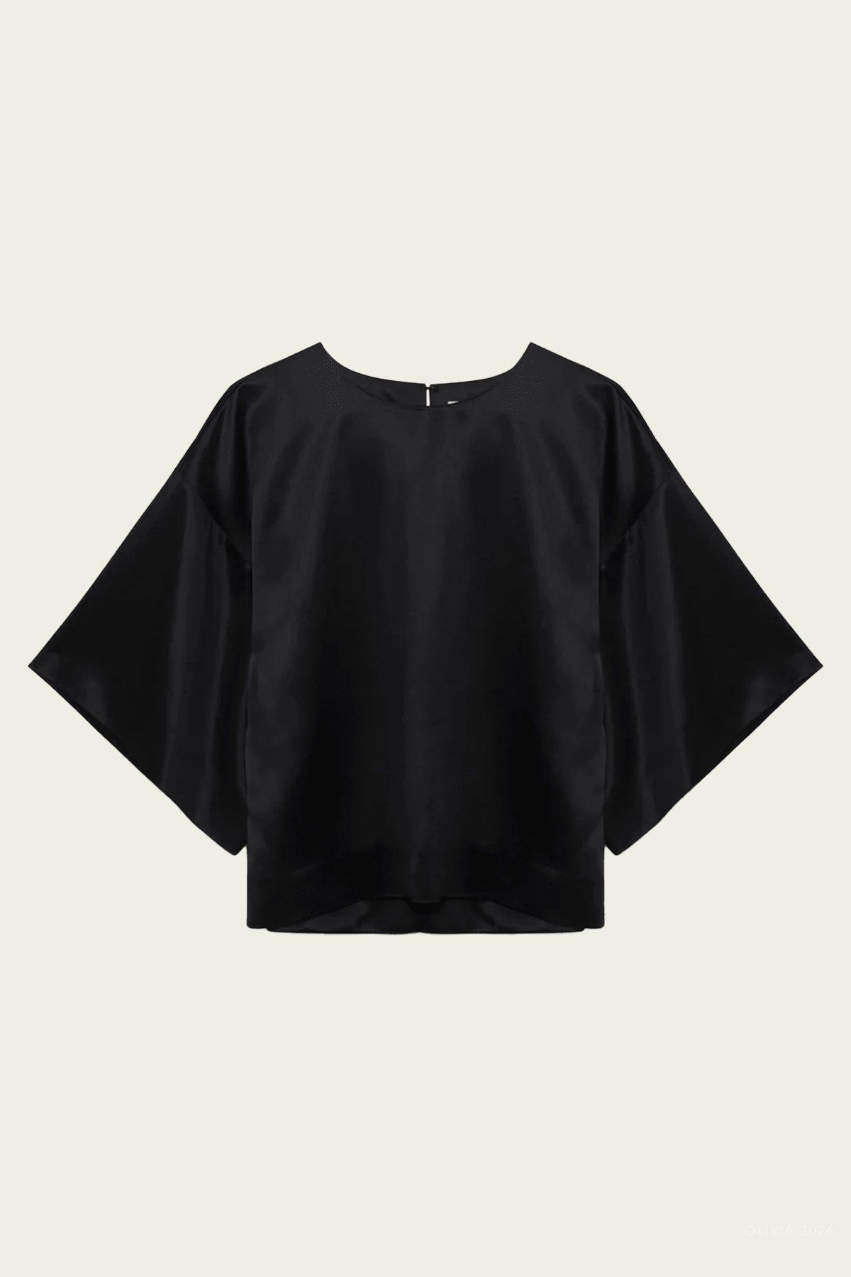 Alina Satin Top in Black - shop-olivia.com