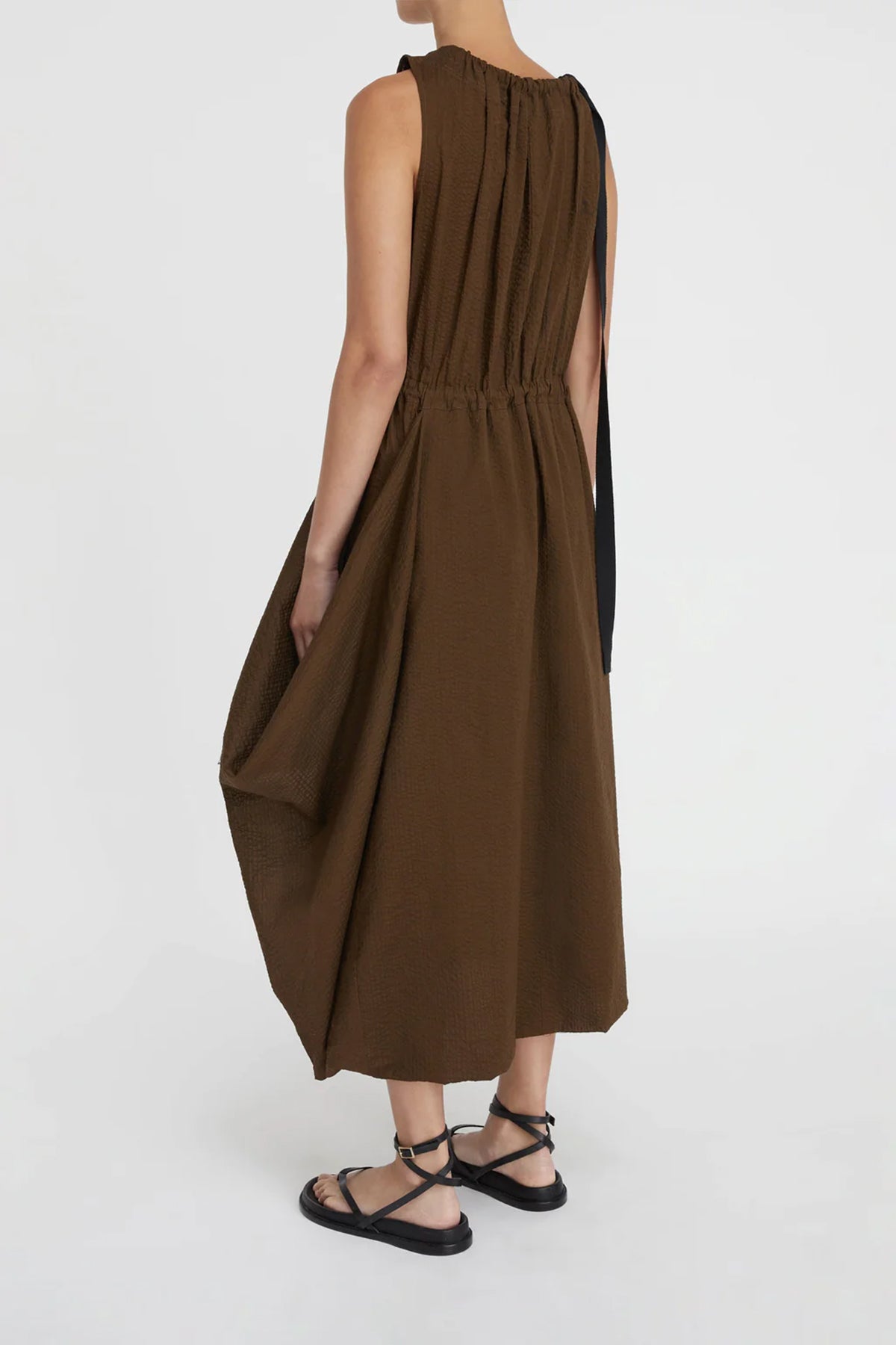 Alma Midi Dress in Walnut - shop-olivia.com