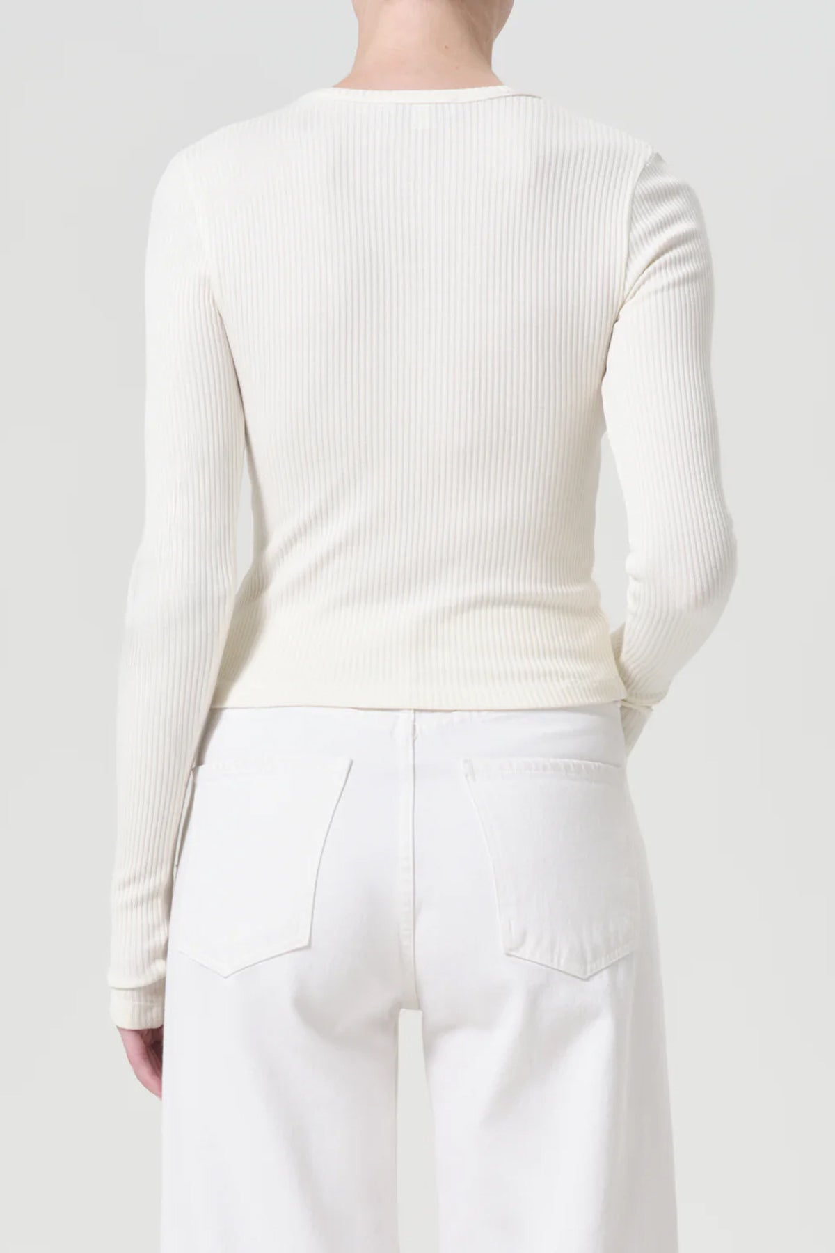 Alma Shrunken Crewneck in Oat Milk - shop - olivia.com