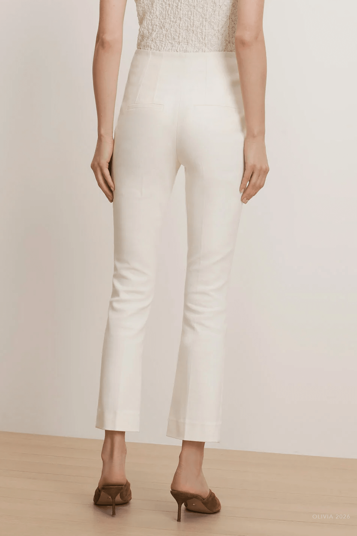Althea Kick - Flare Pant in Dove White - shop - olivia.com